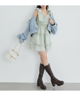 【マジェスティック レゴン/MAJESTIC LEGON】のフリルチュールミニワンピース 人気、トレンドファッション・服の通販 founy(ファニー) ファッション Fashion レディースファッション Fashion for Women ワンピース Dresses インナー Innerwear シャーリング Shirring, Ruched ダウン Down, Puffer チュール Tulip, Tulip Motif デニム Denim, Jeans Material フィット Fit, Slim Fit フェミニン Feminine, Girly フリル Frill, Ruffle リボン Ribbon, Bow 再入荷 Restock / Back in Stock おすすめ Recommended / Our Picks |ID:prp329100004816836