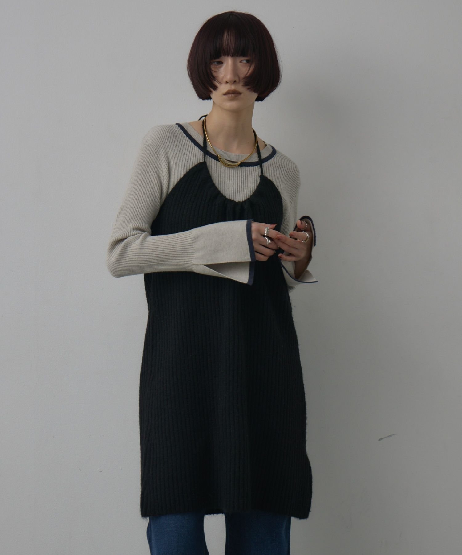【レトロガール/RETRO GIRL】のホルターニットワンピース 人気、トレンドファッション・服の通販 founy(ファニー) 　ファッション　Fashion　レディースファッション　Fashion for Women　ワンピース　Dresses　ニットワンピース　Knit Dresses　インナー　Innerwear　カットソー　Cut and Sewn Top　シアー　Sheer, See-Through　ショート　Short, Short Length　シンプル　Simple, Minimal　チュニック　Tunic, Long Top　バランス　Balance, Style Balance　フレア　Flare, Flared　フロント　Front, Front Design　ボトム　Bottoms, Lower Wear　リブニット　Rib Knit, Ribbed Knit　ロング　Long, Long-Length　ワイド　Wide, Wide Fit　おすすめ　Recommended / Our Picks　2025年　2025　2025-2026秋冬・A/W　Autumn/Winter 2025–26 AW25–26　 other-1|ID: prp329100004816840 ipo3291000000034987797
