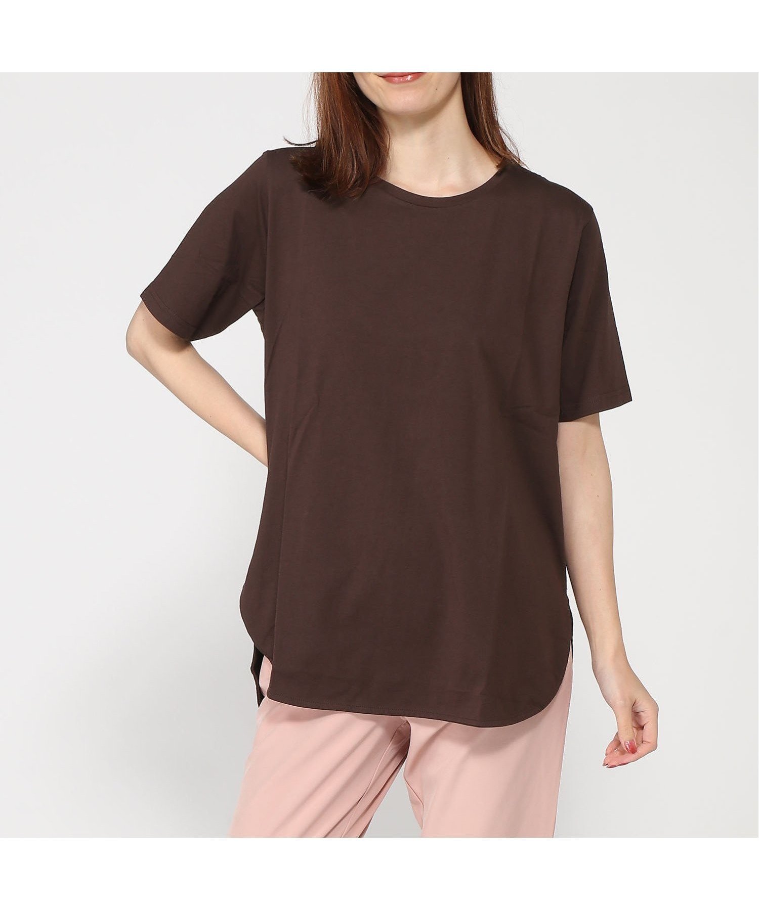 【ラナン/Ranan】のRanan/ B.C ひんやり!UV!ラウンドヘムプルオーバー インテリア・キッズ・メンズ・レディースファッション・服の通販 founy(ファニー) 　ファッション　Fashion　レディースファッション　Fashion for Women　トップス・カットソー　Cut & Sew Tops　カジュアルプルオーバー・ニットトップス　Pullovers & Knit Tops / Casual Pullovers　インナー　Innerwear　チュニック　Tunic, Long Top　ラウンド　Round, Round Neck　夏　Summer　エレガント 上品　Elegant　ダークブラウン|ID: prp329100004816852 ipo3291000000034987914