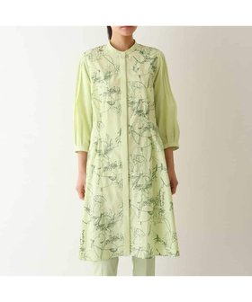 【ヒロコビス/HIROKO BIS】の線描き刺繍ロング丈ブラウス /洗える 人気、トレンドファッション・服の通販 founy(ファニー) ファッション Fashion レディースファッション Fashion for Women トップス・カットソー Cut & Sew Tops シャツ・ブラウス・オフィスカジュアル Elegant Blouses & Button-Ups おすすめ Recommended / Our Picks コンシャス Conscious, Bodycon デニム Denim, Jeans Material バランス Balance, Style Balance ロング Long, Long-Length 今季 This Season, Current Season 洗える Machine Washable |ID:prp329100004816870