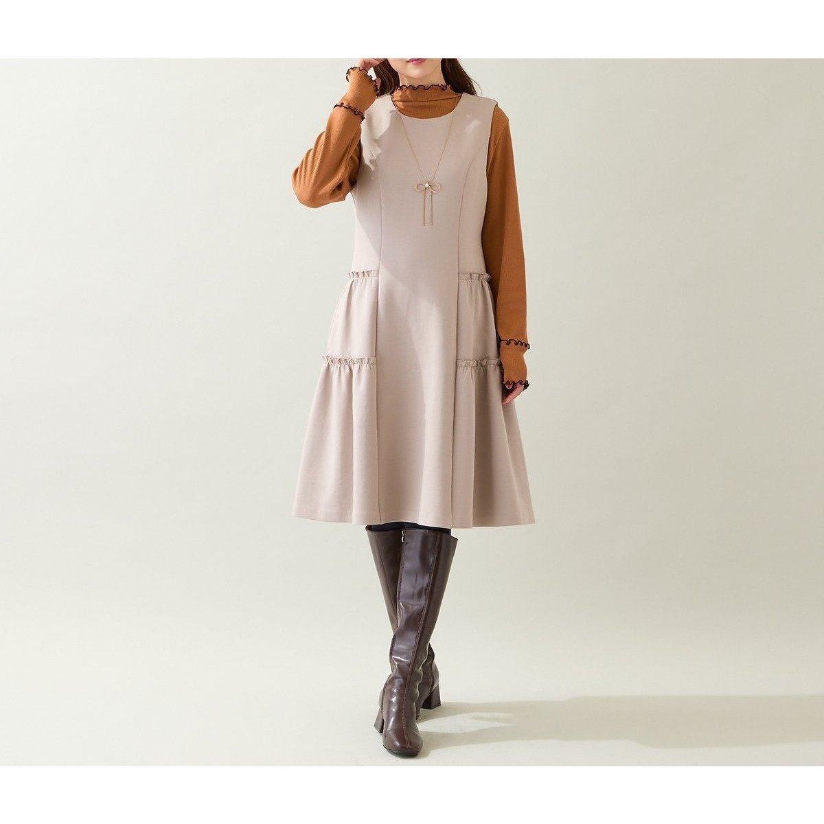 【ローズティアラ/Rose Tiara】のティアードジャンパースカート 人気、トレンドファッション・服の通販 founy(ファニー) 　ファッション　Fashion　レディースファッション　Fashion for Women　スカート　Skirts　ジャケット　Jacket, Outerwear　セットアップ　Set-Up, Coordinated Outfit　ドレス　Dress, One-Piece　ネックレス　Necklace, Pendant Necklace　パーカー　Hoodie, Parka　ブローチ　Brooch, Pin Brooch　ポケット　Pocket, Pocket Detail　リボン　Ribbon, Bow　 other-1|ID: prp329100004816873 ipo3291000000034988087