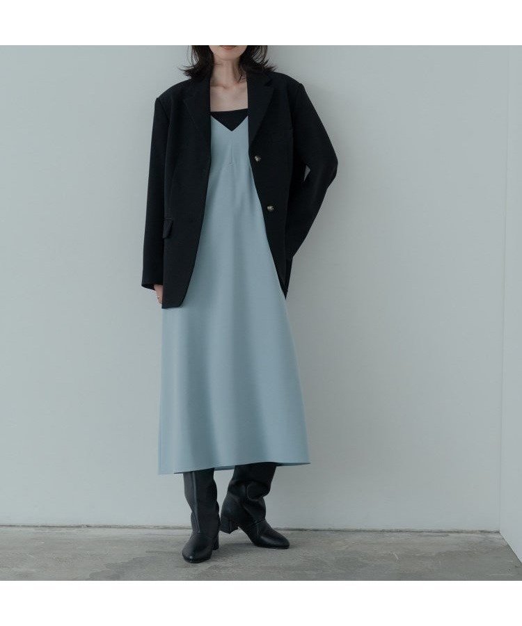 【インディヴィ/INDIVI】のタイトフレアキャミドレス インテリア・キッズ・メンズ・レディースファッション・服の通販 founy(ファニー) 　ファッション　Fashion　レディースファッション　Fashion for Women　トップス・カットソー　Cut & Sew Tops　キャミソール&ノースリーブ　Camisoles & Sleeveless Tops　ワンピース　Dresses　フォーマル・パーティードレス・結婚式用ドレス　Elegant & Casual Dresses　クール　Cool, Chic　サンダル　Sandals, Summer Shoes　シンプル　Simple, Minimal　スタイリッシュ　Stylish, Fashionable　スニーカー　Sneakers, Trainers　ラップ　Wrap, Wrap Design　サックスブルー|ID: prp329100004816889 ipo3291000000034988254