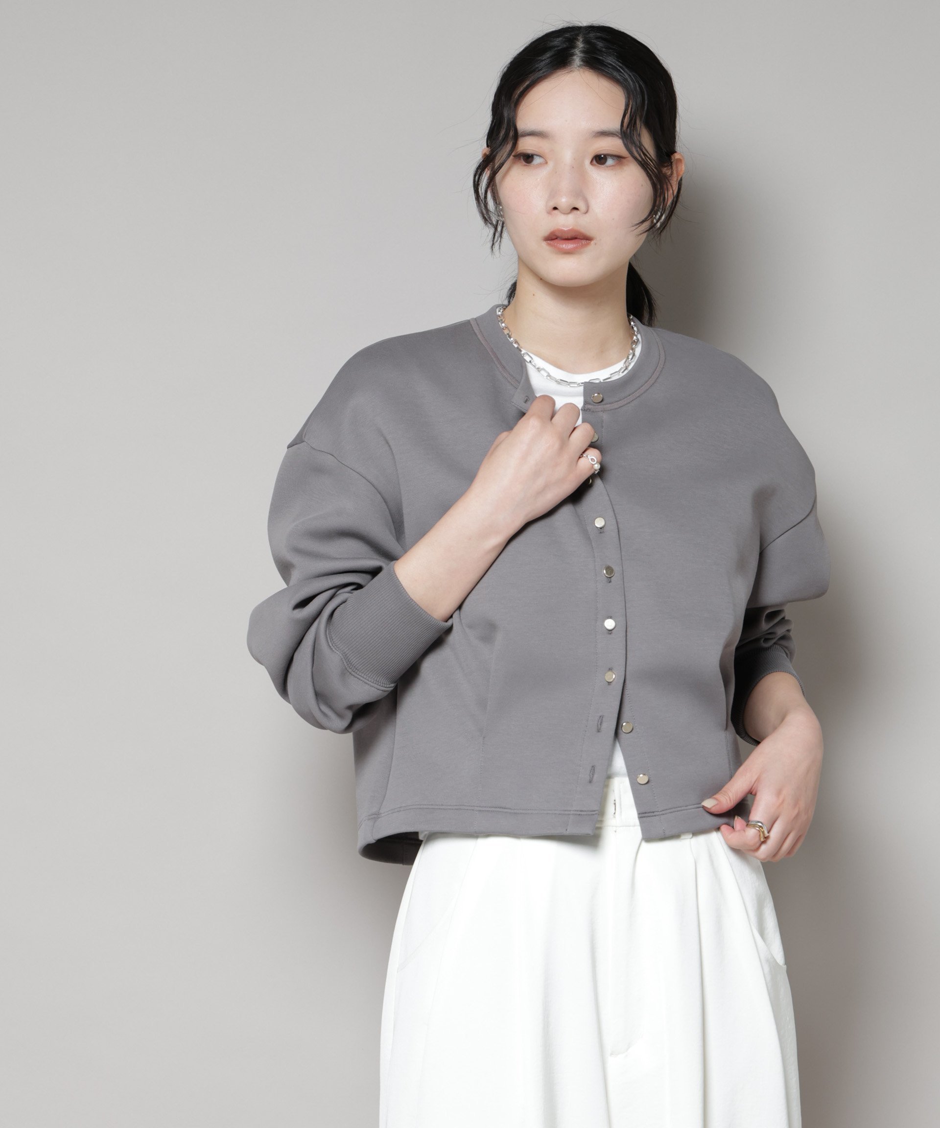 【ナノ ユニバース/nano universe】のダンボールタックカーディガン インテリア・キッズ・メンズ・レディースファッション・服の通販 founy(ファニー) 　ファッション　Fashion　レディースファッション　Fashion for Women　トップス・カットソー　Cut & Sew Tops　カーディガン・羽織り　Layered Style Cardigans　ウォッシャブル　Machine Washable　カーディガン　Cardigan, Knitwear　ジャケット　Jacket, Outerwear　バランス　Balance, Style Balance　フロント　Front, Front Design　リラックス　Relax, Relaxed Fit　エレガント 上品　Elegant　2025年　2025　2025-2026秋冬・A/W　Autumn/Winter 2025–26 AW25–26　グレー|ID: prp329100004817338 ipo3291000000034993758