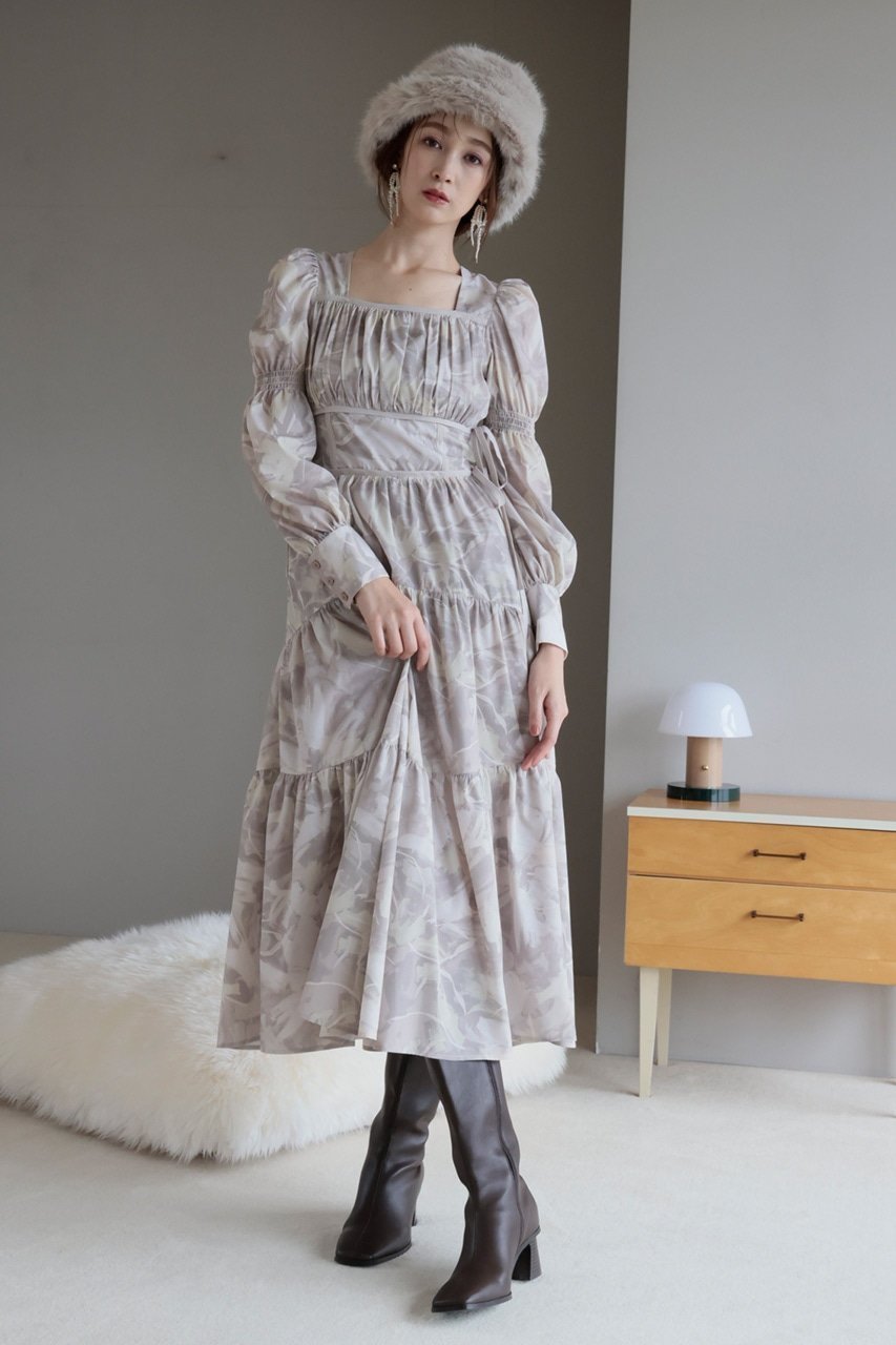 【リエンダ/rienda】のサイドリボンフレアワンピース インテリア・キッズ・メンズ・レディースファッション・服の通販 founy(ファニー) 　ファッション　Fashion　レディースファッション　Fashion for Women　ワンピース　Dresses　コルセット　Corset, Bustier　ショート　Short, Short Length　ドレス　Dress, One-Piece　リボン　Ribbon, Bow　羽織　Haori, Light Jacket　柄BEG5|ID: prp329100004817339 ipo3291000000034993762