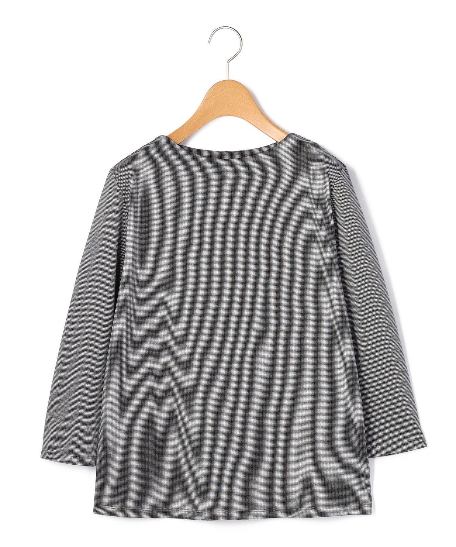 【キース/KEITH】の【Lサイズ】ハウンドトゥースジャージーカットソー インテリア・キッズ・メンズ・レディースファッション・服の通販 founy(ファニー) 　ファッション　Fashion　レディースファッション　Fashion for Women　トップス・カットソー　Cut & Sew Tops　カットソー・ベーシックTシャツ　Cut-and-Sewn Tops / Stretch Tees & Basics　エレガント 上品　Elegant　カットソー　Cut and Sewn Top　シンプル　Simple, Minimal　ハウンドトゥース　Houndstooth, Dogtooth Check　ボトム　Bottoms, Lower Wear　ブラック|ID: prp329100004817341 ipo3291000000034993791