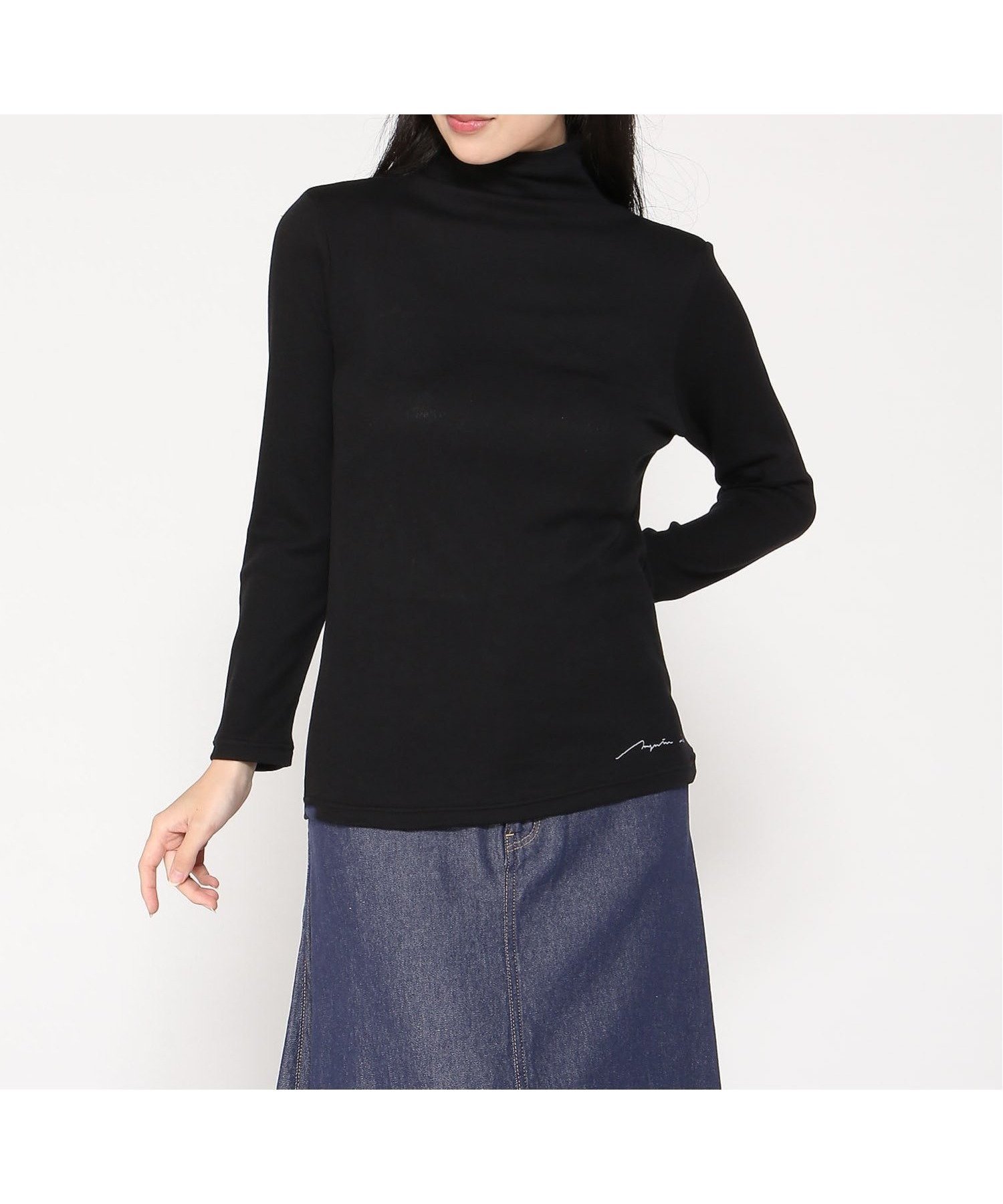 【マジェンタ/MAGENTA】のMAGENTA/綿ガーゼボトルネック長袖 インテリア・キッズ・メンズ・レディースファッション・服の通販 founy(ファニー) 　ファッション　Fashion　レディースファッション　Fashion for Women　トップス・カットソー　Cut & Sew Tops　ボトルネック　Bottle Neck, Mock Neck　長袖　Long Sleeve, Full Sleeve　クロ|ID: prp329100004817441 ipo3291000000034995098