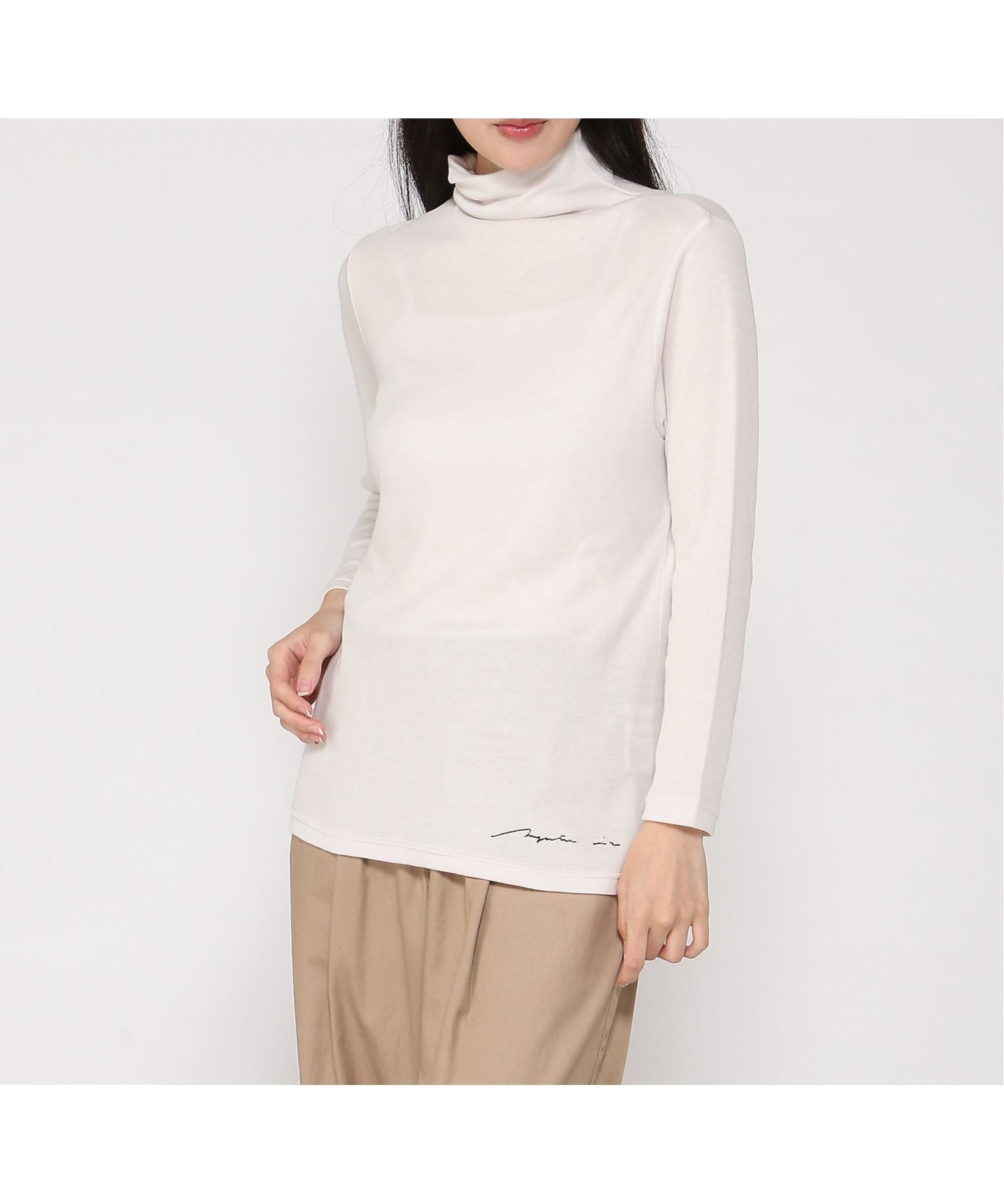 【マジェンタ/MAGENTA】のMAGENTA/綿ガーゼボトルネック長袖 インテリア・キッズ・メンズ・レディースファッション・服の通販 founy(ファニー) 　ファッション　Fashion　レディースファッション　Fashion for Women　トップス・カットソー　Cut & Sew Tops　ボトルネック　Bottle Neck, Mock Neck　長袖　Long Sleeve, Full Sleeve　プラチナ|ID: prp329100004817441 ipo3291000000034995100