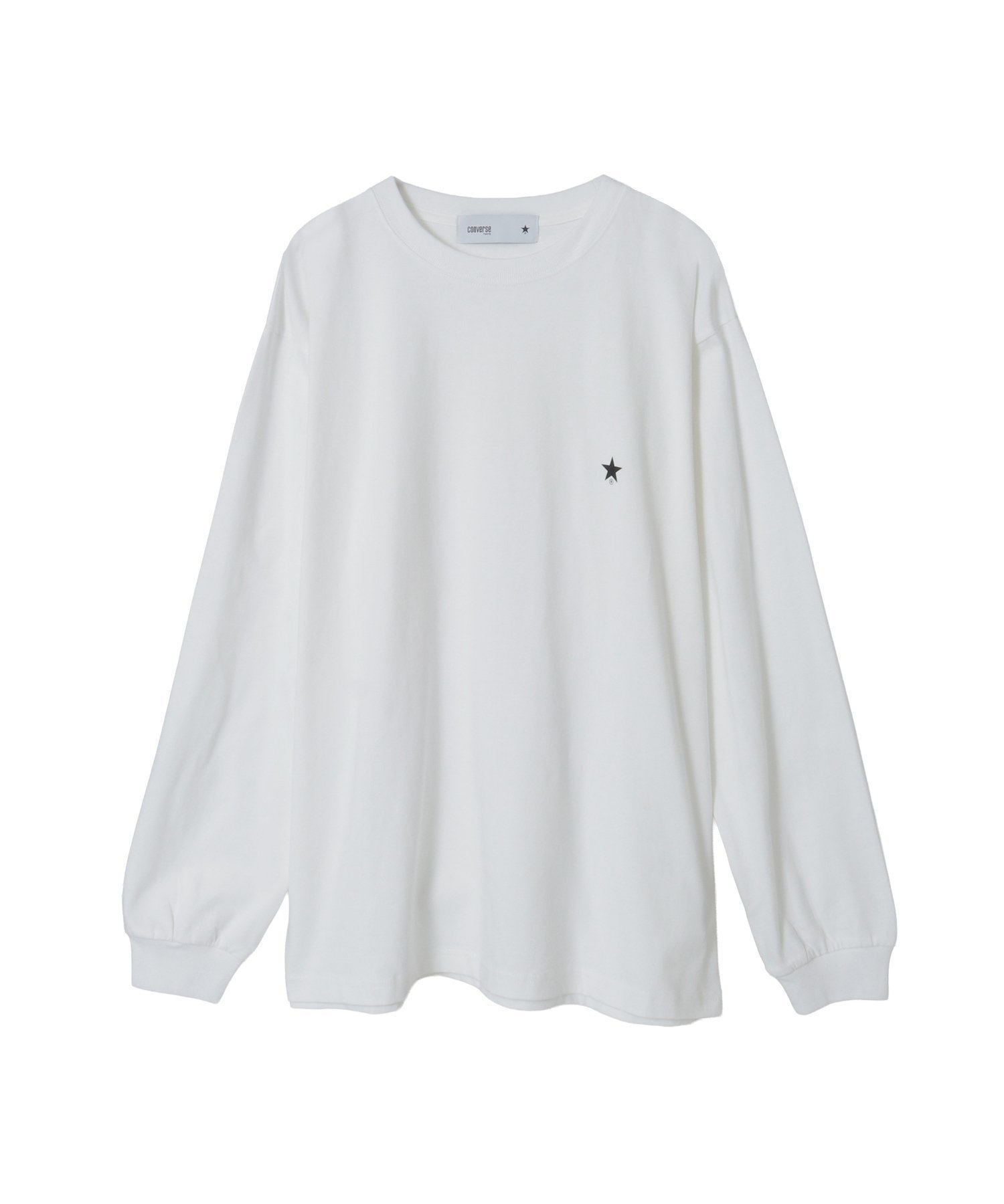 【コンバーストウキョウ/CONVERSE TOKYO】の【S~XLサイズ】STAR ONE POINT LONG SLEEVE TEE インテリア・キッズ・メンズ・レディースファッション・服の通販 founy(ファニー) 　ファッション　Fashion　レディースファッション　Fashion for Women　トップス・カットソー　Cut & Sew Tops　カーゴパンツ　Cargo Pants, Utility Pants　シンプル　Simple, Minimal　スラックス　Slacks, Dress Pants　デニム　Denim, Jeans Material　定番　Standard, Basic Item　プリント　Print, Printed Pattern　ベーシック　Basic, Essential　おすすめ　Recommended / Our Picks　ホワイト|ID: prp329100004817455 ipo3291000000034995230