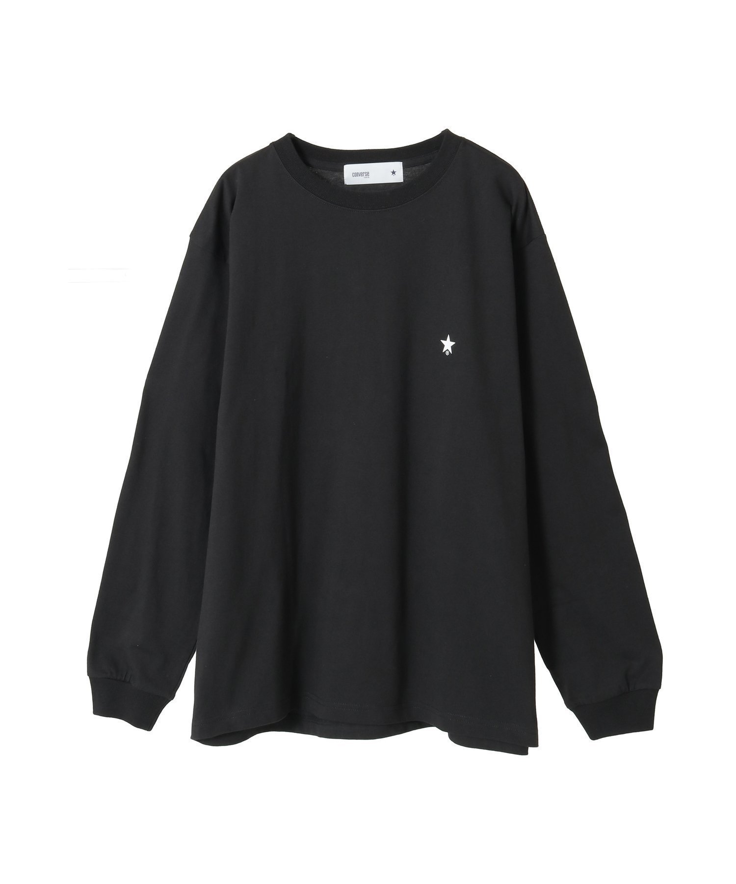 【コンバーストウキョウ/CONVERSE TOKYO】の【S~XLサイズ】STAR ONE POINT LONG SLEEVE TEE インテリア・キッズ・メンズ・レディースファッション・服の通販 founy(ファニー) 　ファッション　Fashion　レディースファッション　Fashion for Women　トップス・カットソー　Cut & Sew Tops　カーゴパンツ　Cargo Pants, Utility Pants　シンプル　Simple, Minimal　スラックス　Slacks, Dress Pants　デニム　Denim, Jeans Material　定番　Standard, Basic Item　プリント　Print, Printed Pattern　ベーシック　Basic, Essential　おすすめ　Recommended / Our Picks　ブラック|ID: prp329100004817455 ipo3291000000034995235