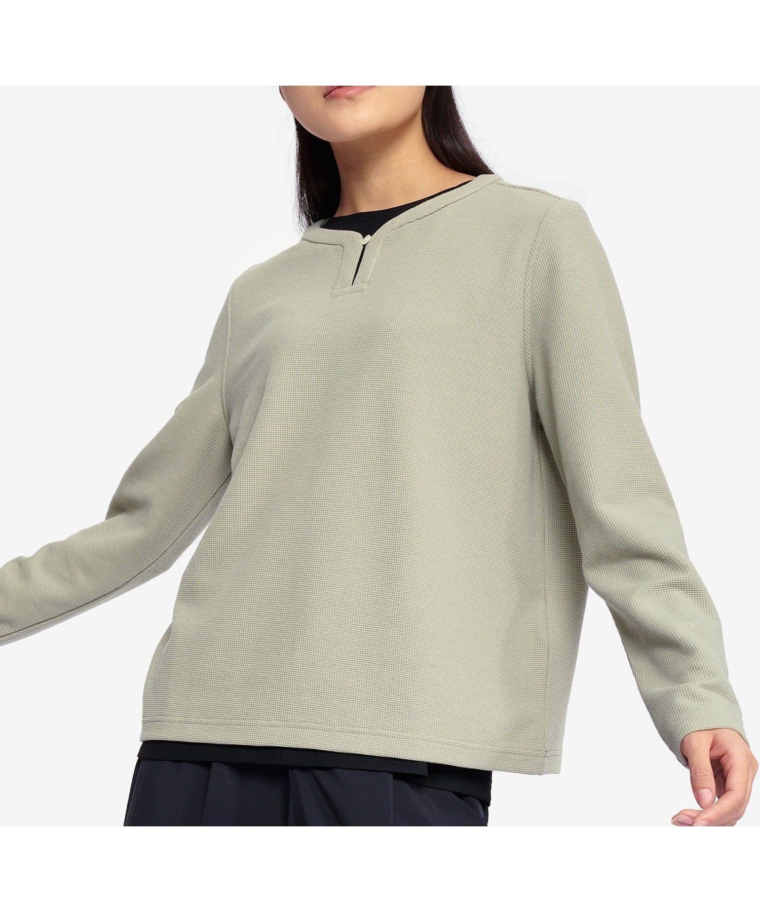 【エーグル/AIGLE】のUVカット ハーフプラケット ワッフルロングスリーブTシャツ 人気、トレンドファッション・服の通販 founy(ファニー) 　ファッション　Fashion　レディースファッション　Fashion for Women　トップス・カットソー　Cut & Sew Tops　シャツ・ブラウス・オフィスカジュアル　Elegant Blouses & Button-Ups　ロングTシャツ・Tシャツ　Longline T-Shirts & Tees　おすすめ　Recommended / Our Picks　フィット　Fit, Slim Fit　リラックス　Relax, Relaxed Fit　ワッフル　Waffle, Waffle Knit　 other-1|ID: prp329100004817460 ipo3291000000034995339