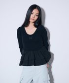 【アナスイ/ANNA SUI】のペプラムテレコトップス 人気、トレンドファッション・服の通販 founy(ファニー) ファッション Fashion レディースファッション Fashion for Women トップス・カットソー Cut & Sew Tops ウォッシュ Washed Finish カットソー Cut and Sewn Top バランス Balance, Style Balance フリル Frill, Ruffle ペプラム Peplum, Flared Hem 切替 Switching, Contrast Panel thumbnail BLACK|ID: prp329100004817477 ipo3291000000034995550
