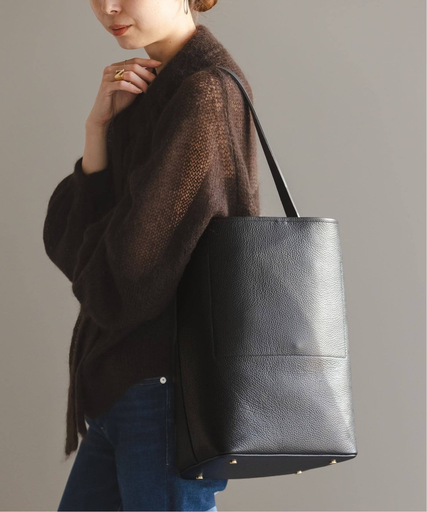 【ノーブル / スピック&スパン/NOBLE / Spick & Span】の《追加 》INNUE/イヌエ レザートートBAG インテリア・キッズ・メンズ・レディースファッション・服の通販 founy(ファニー) 　ファッション　Fashion　レディースファッション　Fashion for Women　バッグ　Bags　イタリア　Italy　クラシック　Classic, Timeless Style　スマート　Smart, Elegant　トレンド　Trend, Trending Now　リアル　Real, Realistic　再入荷　Restock / Back in Stock　ブラック|ID: prp329100004817485 ipo3291000000034995697