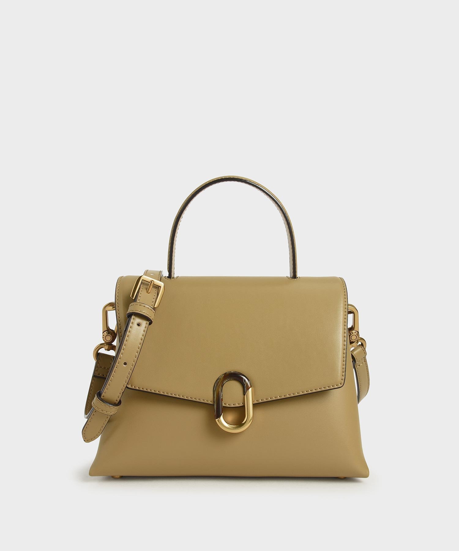 【チャールズ アンド キース/CHARLES & KEITH】のストーンエンベリッシュド ハンドルバッグ インテリア・キッズ・メンズ・レディースファッション・服の通販 founy(ファニー) 　ファッション　Fashion　レディースファッション　Fashion for Women　バッグ　Bags　ウォレット　Wallet　クラシカル　Classical, Vintage-Inspired　ストーン　Stone, Gem-Like　スマート　Smart, Elegant　ハンカチ　Handkerchief, Hanky　バランス　Balance, Style Balance　フォルム　Silhouette, Form　モダン　Modern, Contemporary　エレガント 上品　Elegant　Khaki|ID: prp329100004817516 ipo3291000000034996163