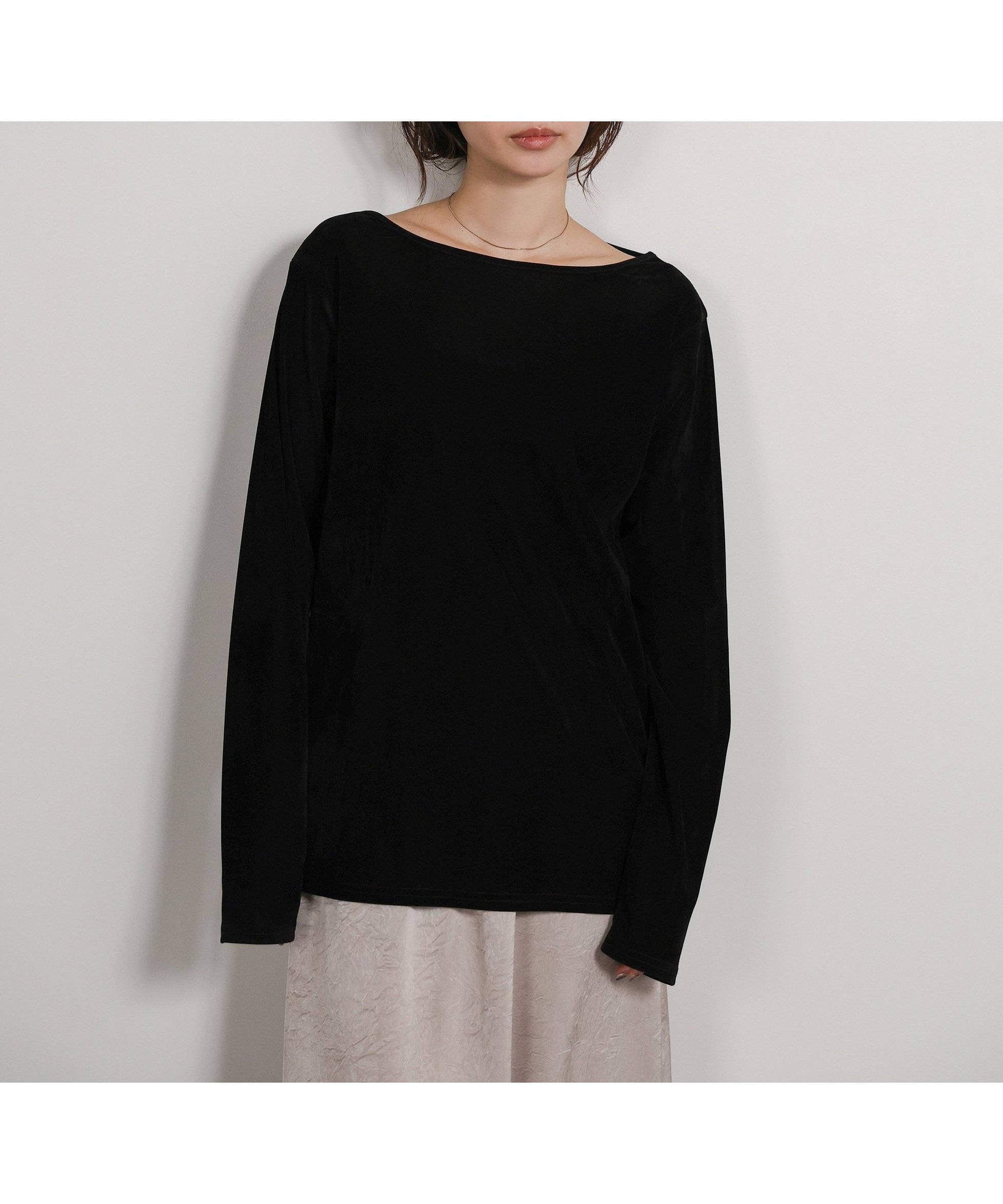 【セレクトモカ/SELECT MOCA】の【Et】Sheer Velour Tops インテリア・キッズ・メンズ・レディースファッション・服の通販 founy(ファニー) 　ファッション　Fashion　レディースファッション　Fashion for Women　トップス・カットソー　Cut & Sew Tops　ベロアトップス　Velour Tops / Velvet-Look Items　おすすめ　Recommended / Our Picks　インナー　Innerwear　ロング　Long, Long-Length　春　Spring　秋　Autumn　ブラック-990|ID: prp329100004817538 ipo3291000000034996435