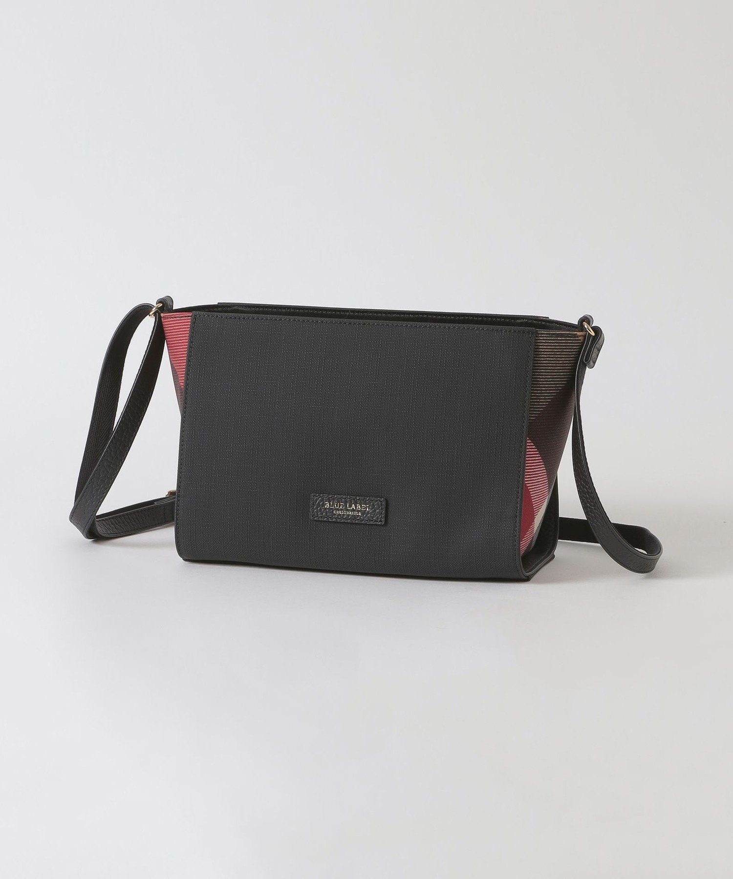 【ブルーレーベル クレストブリッジ/BLUE LABEL CRESTBRIDGE】のパーシャルクレストブリッジチェックPVCミニショルダー インテリア・キッズ・メンズ・レディースファッション・服の通販 founy(ファニー) 　ファッション　Fashion　レディースファッション　Fashion for Women　コンパクト　Compact, Small Size　ショルダー　Shoulder, Shoulder Strap　チェック　Check, Plaid, Tartan　プレート　Plate, Dish　無地　Plain, Solid Color　ブラック|ID: prp329100004817569 ipo3291000000034996749