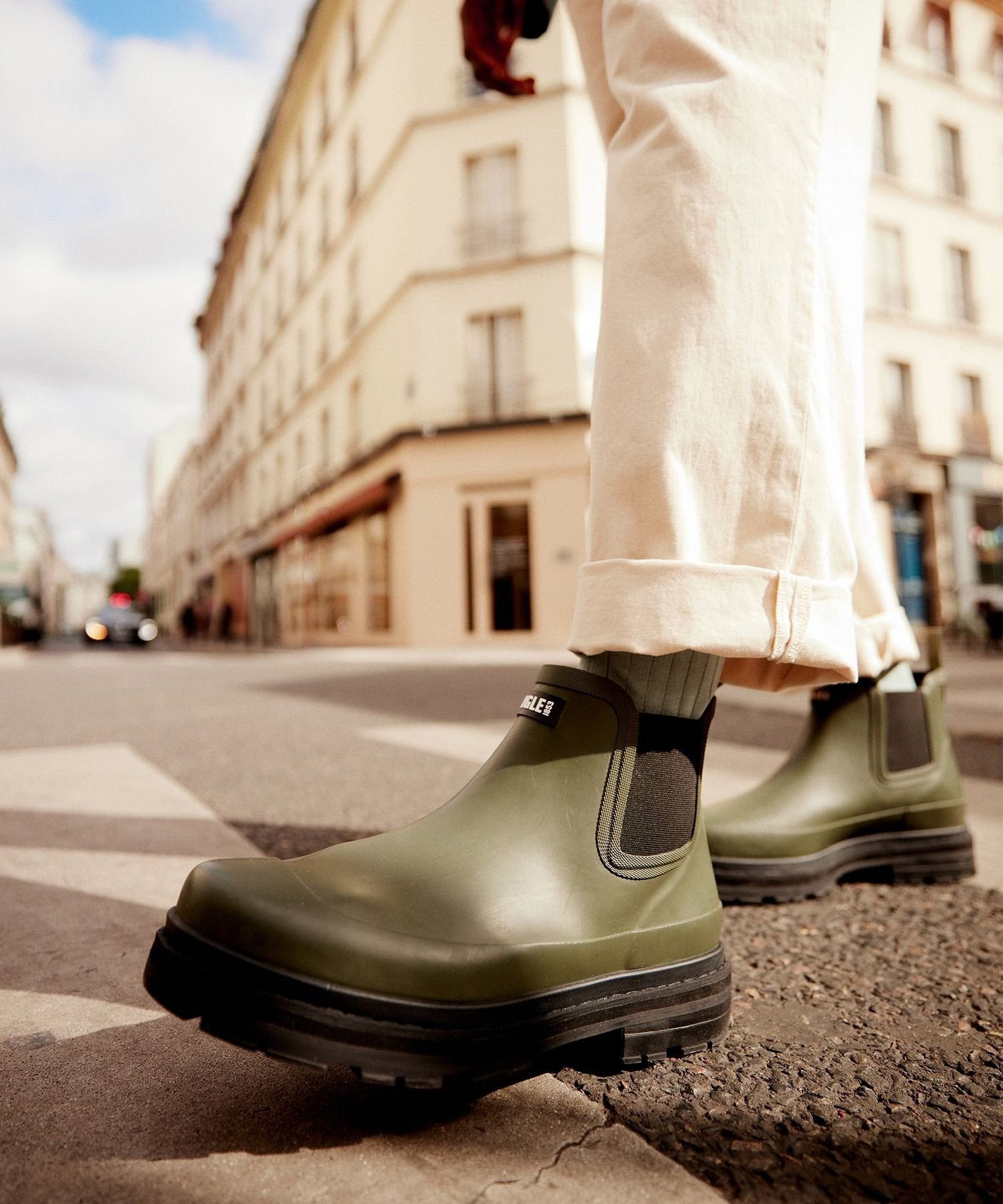 【エーグル/AIGLE】の厚底 防水 ソフトレイン2 ラバーブーツ / チェルシーブーツ インテリア・キッズ・メンズ・レディースファッション・服の通販 founy(ファニー) 　ファッション　Fashion　レディースファッション　Fashion for Women　アクセサリー　Fashion Accessories　厚底　Platform Shoes　ハンド　Hand, Handmade　フィット　Fit, Slim Fit　フランス　France, French　フレンチ　French, French Style　メンズ　Men's, Menswear　ラバー　Rubber, Rubber Sole　レギュラー　Regular, Standard Fit　モスグリーン|ID: prp329100004817581 ipo3291000000034996914