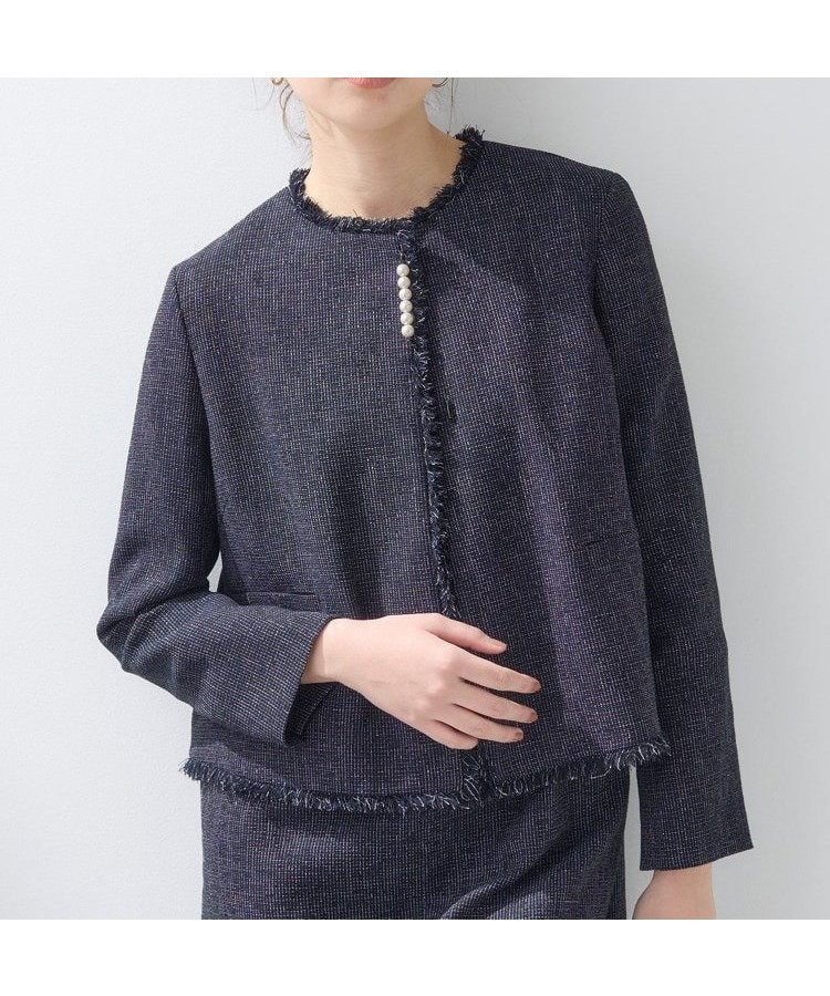 【インディヴィ/INDIVI】の【軽量/セレモニー/SETUP可能】ストレッチツイードジャケット インテリア・キッズ・メンズ・レディースファッション・服の通販 founy(ファニー) 　ファッション　Fashion　レディースファッション　Fashion for Women　アウター　Coat / Outerwear Collection　レディースジャケット・軽アウター　Jackets　ジャケット　Jacket, Outerwear　ストレッチ　Stretch, Stretchy Fabric　スマート　Smart, Elegant　セレモニー　Ceremony　ツイード　Twill, Twill Weave　パターン　Pattern, Design Print　パール　Pearl, Pearl Accent　ポケット　Pocket, Pocket Detail　軽量　Lightweight, Ultra Light　ネイビー|ID: prp329100004817637 ipo3291000000034997743