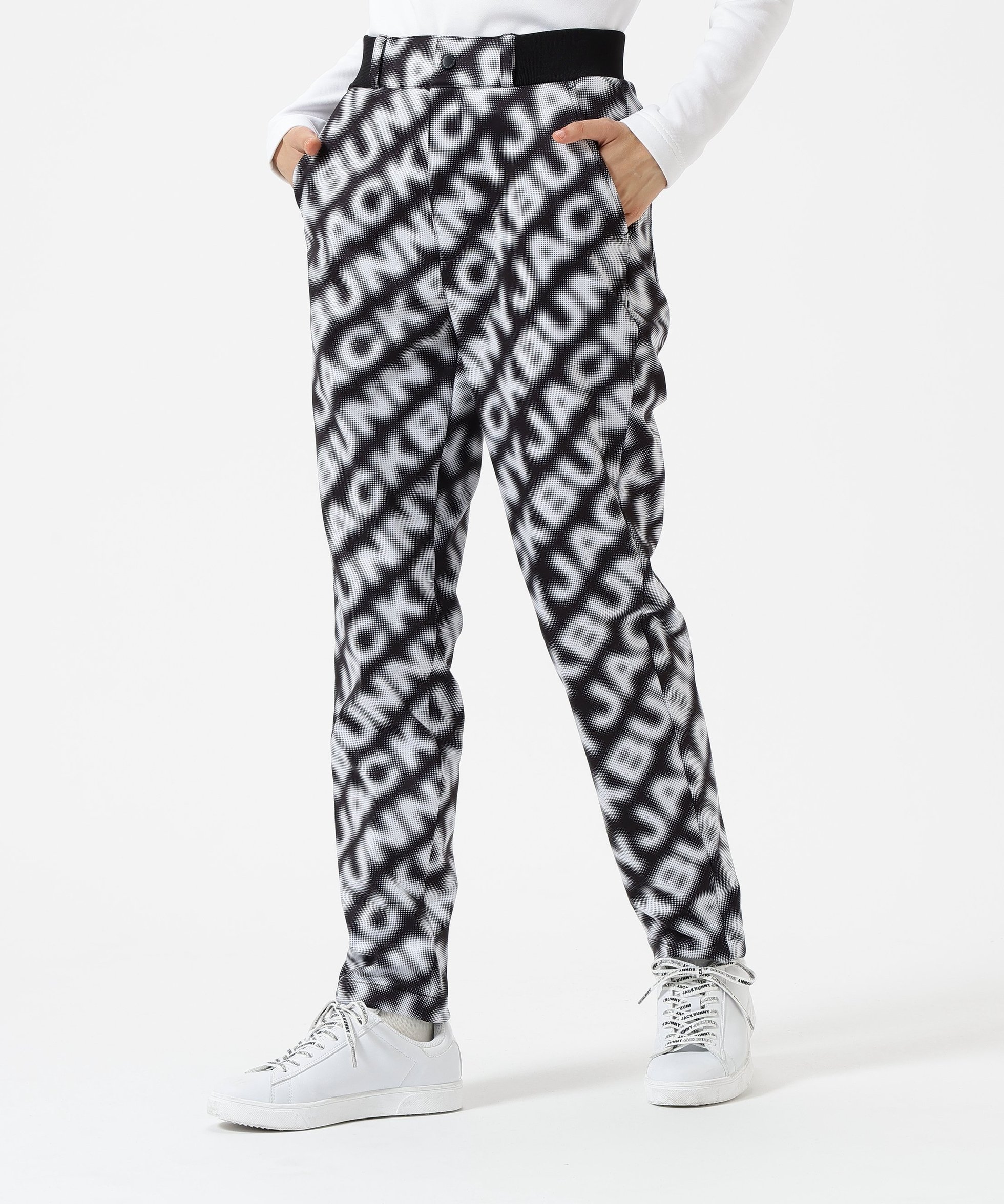 【ジャックバニー/Jack Bunny】のエアシャット裏フリース防風ロングパンツ インテリア・キッズ・メンズ・レディースファッション・服の通販 founy(ファニー) 　ファッション　Fashion　レディースファッション　Fashion for Women　パンツ　Pants & Trousers　コーティング　Coating, Coated Finish　ゴルフ　Golf　スタイリッシュ　Stylish, Fashionable　ストレッチ　Stretch, Stretchy Fabric　ファブリック　Fabric, Textile　ロング　Long, Long-Length　冬　Winter / This Winter　ブラックパターン2|ID: prp329100004817638 ipo3291000000034997745