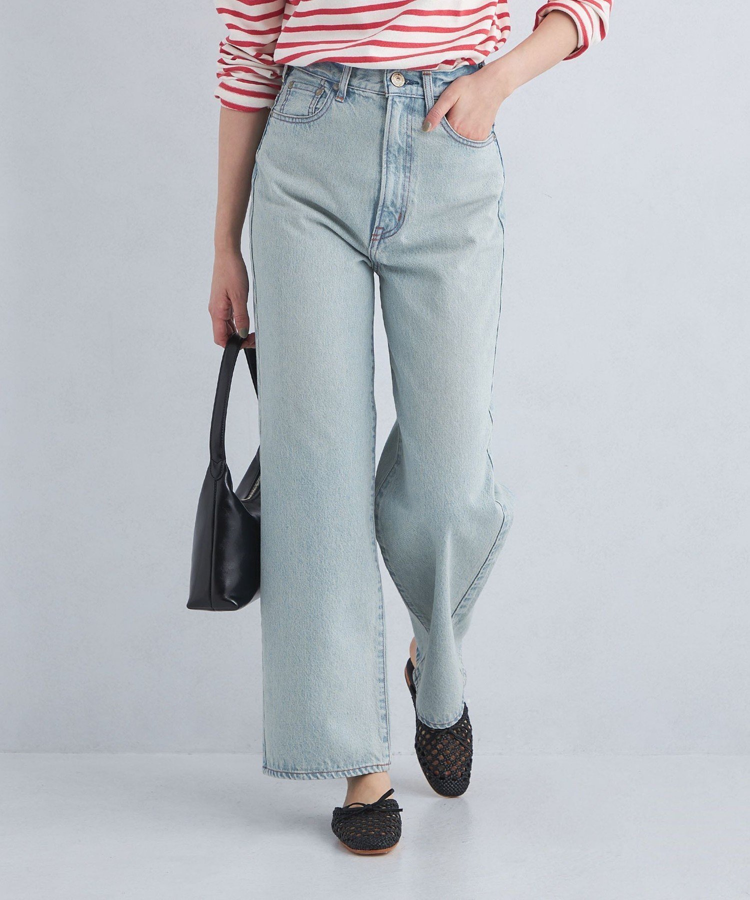 【ユナイテッドアローズ/UNITED ARROWS】のNEEDBY heritage LUNA ワイド デニム パンツ インテリア・キッズ・メンズ・レディースファッション・服の通販 founy(ファニー) 　ファッション　Fashion　レディースファッション　Fashion for Women　パンツ　Pants & Trousers　春　Spring　クラシック　Classic, Timeless Style　シューズ　Shoes, Footwear　デニム　Denim, Jeans Material　フィット　Fit, Slim Fit　ベーシック　Basic, Essential　別注　Limited Edition, Custom Order　メッシュ　Mesh, Net Fabric　ワイド　Wide, Wide Fit　アウトレット　Outlet / Clearance　夏　Summer　LT.BLUE|ID: prp329100004817645 ipo3291000000034997846