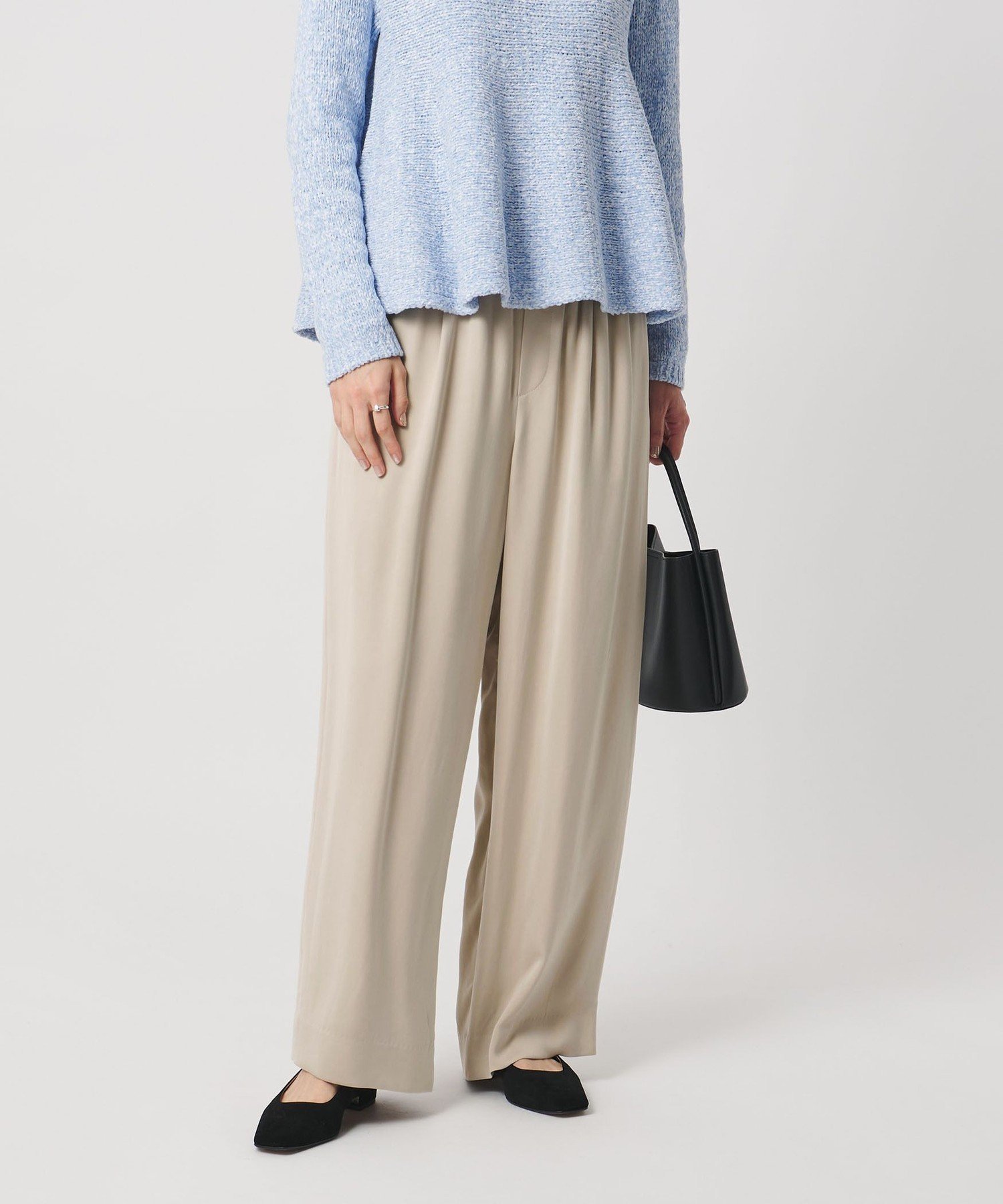 【ユナイテッドアローズ/UNITED ARROWS】のドロスト イージーパンツ インテリア・キッズ・メンズ・レディースファッション・服の通販 founy(ファニー) 　ファッション　Fashion　レディースファッション　Fashion for Women　パンツ　Pants & Trousers　キュプラ　Cupro, Eco Fabric　ジャケット　Jacket, Outerwear　スニーカー　Sneakers, Trainers　スポーティ　Sporty, Casual Athletic　ダブル　Double, Double-Breasted　ドレープ　Drape, Draping Fabric　リラックス　Relax, Relaxed Fit　エレガント 上品　Elegant　BEIGE|ID: prp329100004817650 ipo3291000000034997909