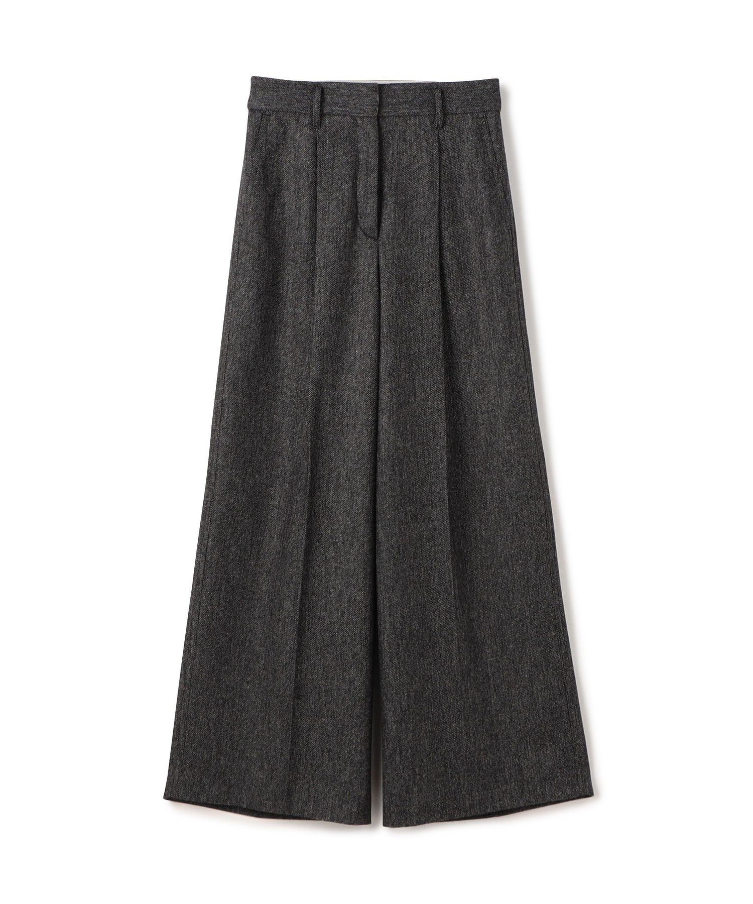 【トゥモローランド/TOMORROWLAND】のメランジカルゼ タックワイドパンツ インテリア・キッズ・メンズ・レディースファッション・服の通販 founy(ファニー) 　ファッション　Fashion　レディースファッション　Fashion for Women　パンツ　Pants & Trousers　おすすめ　Recommended / Our Picks　ジャケット　Jacket, Outerwear　ネップ　Nepp, Slub Yarn　バランス　Balance, Style Balance　フロント　Front, Front Design　A/W・秋冬　Autumn/Winter　18 ブラック系|ID: prp329100004817664 ipo3291000000034998026