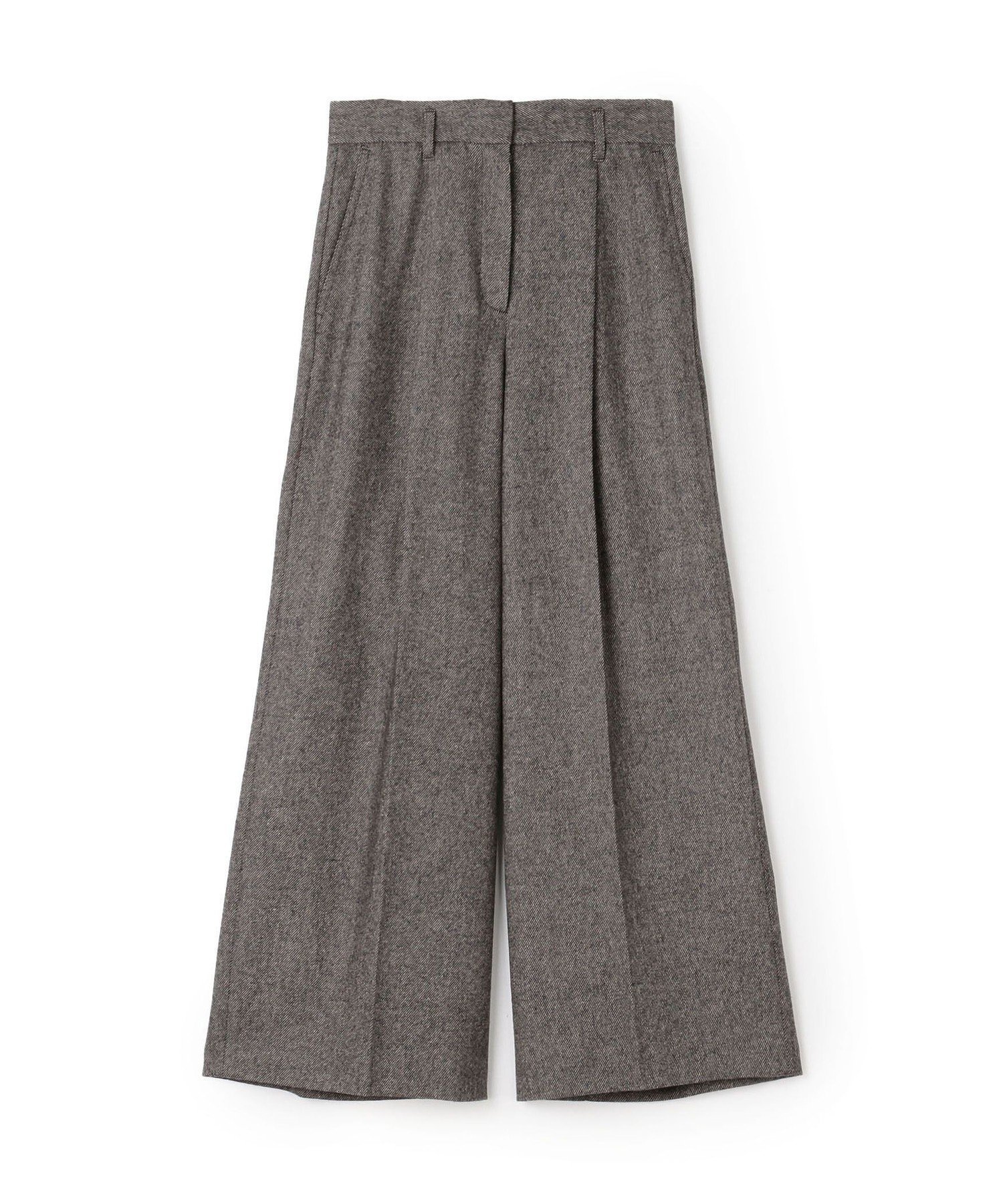 【トゥモローランド/TOMORROWLAND】のメランジカルゼ タックワイドパンツ インテリア・キッズ・メンズ・レディースファッション・服の通販 founy(ファニー) 　ファッション　Fashion　レディースファッション　Fashion for Women　パンツ　Pants & Trousers　おすすめ　Recommended / Our Picks　ジャケット　Jacket, Outerwear　ネップ　Nepp, Slub Yarn　バランス　Balance, Style Balance　フロント　Front, Front Design　A/W・秋冬　Autumn/Winter　48 ブラウン系|ID: prp329100004817664 ipo3291000000034998031