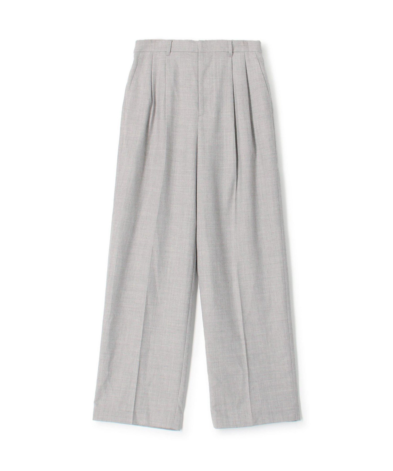 【トゥモローランド/TOMORROWLAND】のウーステッドフラノ タックストレートパンツ インテリア・キッズ・メンズ・レディースファッション・服の通販 founy(ファニー) 　ファッション　Fashion　レディースファッション　Fashion for Women　パンツ　Pants & Trousers　おすすめ　Recommended / Our Picks　ジャケット　Jacket, Outerwear　スペシャル　Special, Limited Edition　セットアップ　Set-Up, Coordinated Outfit　フロント　Front, Front Design　マニッシュ　Mannish, Boyish　ワイド　Wide, Wide Fit　ビジネス 仕事 通勤　Business / Work / Commuting　13 ライトグレー|ID: prp329100004817673 ipo3291000000034998147