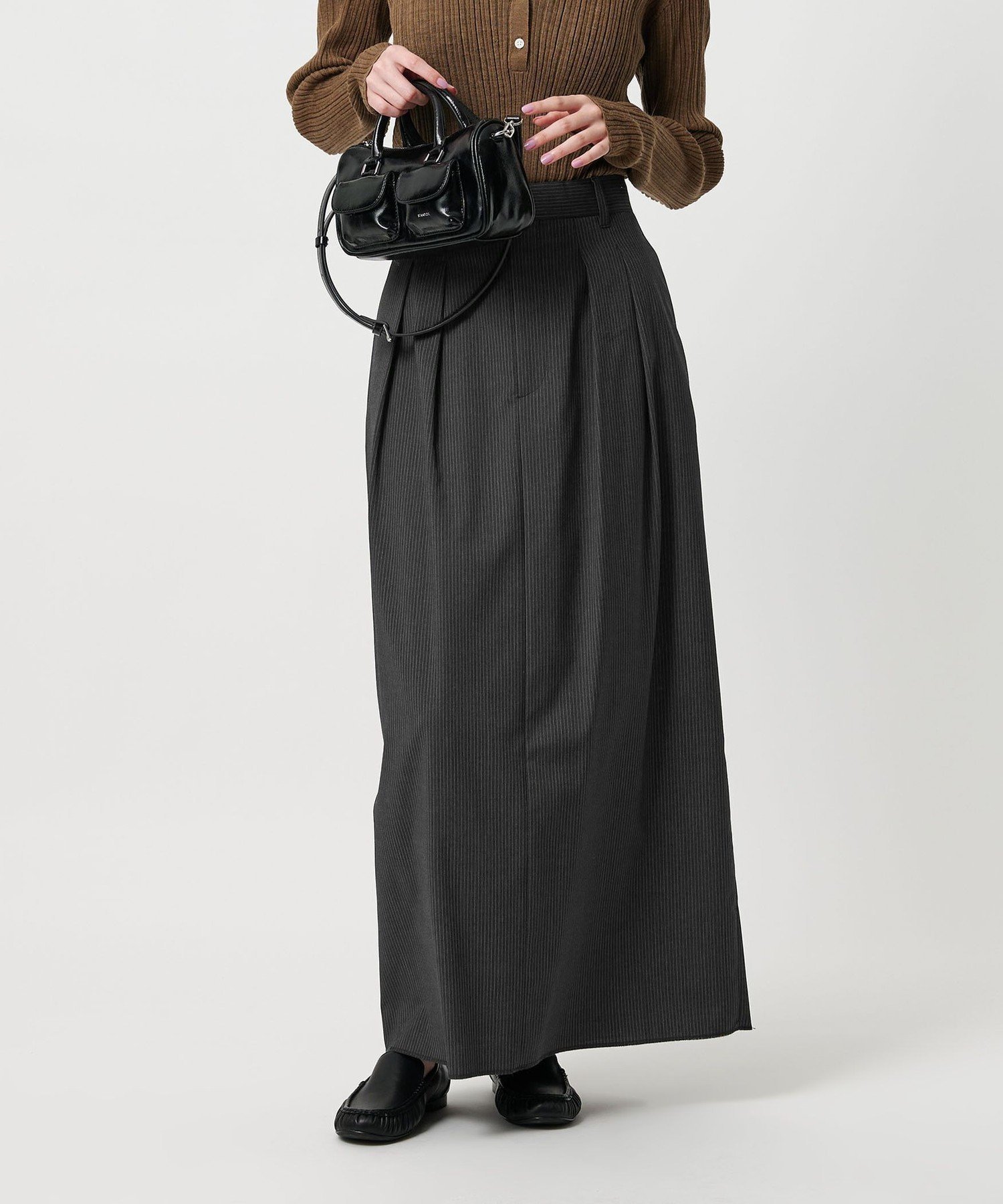 【ビューティ&ユース ユナイテッドアローズ/BEAUTY&YOUTH / UNITED ARROWS】の毛ブレンド ストライプ タックロングスカート 防シワ ウォッシャブル 人気、トレンドファッション・服の通販 founy(ファニー) 　ファッション　Fashion　レディースファッション　Fashion for Women　スカート　Skirts　ロングスカート　Long Skirts / Maxi & Midi Skirts　ウォッシャブル　Machine Washable　シンプル　Simple, Minimal　ジャケット　Jacket, Outerwear　ストライプ　Stripe, Striped Pattern　ストレッチ　Stretch, Stretchy Fabric　ストレート　Straight, Straight Cut　ドレープ　Drape, Draping Fabric　フィット　Fit, Slim Fit　ポケット　Pocket, Pocket Detail　無地　Plain, Solid Color　おすすめ　Recommended / Our Picks　 other-1|ID: prp329100004817675 ipo3291000000034998164