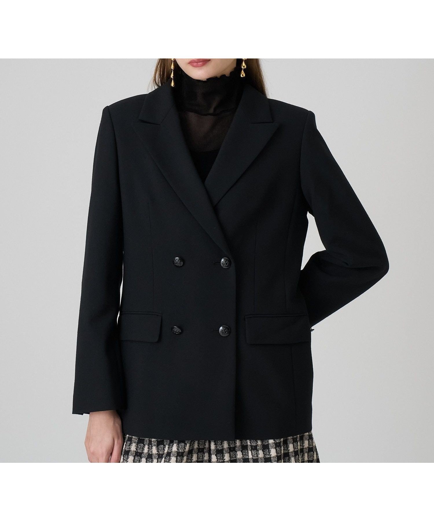 【アナイ/ANAYI】の【セットアップ対応商品】マットクロスピークドラペル ジャケット 人気、トレンドファッション・服の通販 founy(ファニー) 　ファッション　Fashion　レディースファッション　Fashion for Women　アウター　Coat / Outerwear Collection　レディースジャケット・軽アウター　Jackets　ジャケット　Jacket, Outerwear　スマート　Smart, Elegant　セットアップ　Set-Up, Coordinated Outfit　ダブル　Double, Double-Breasted　A/W・秋冬　Autumn/Winter　再入荷　Restock / Back in Stock　 other-1|ID: prp329100004817684 ipo3291000000034998271