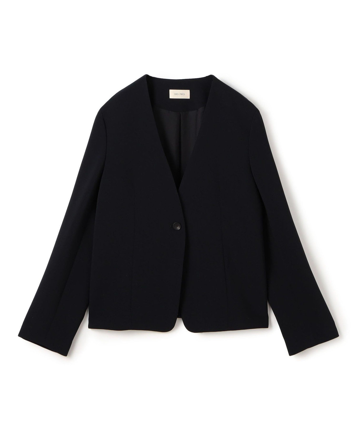 【トゥモローランド/TOMORROWLAND】のライトダブルクロス ノーカラージャケット インテリア・キッズ・メンズ・レディースファッション・服の通販 founy(ファニー) 　ファッション　Fashion　レディースファッション　Fashion for Women　アウター　Coat / Outerwear Collection　レディースジャケット・軽アウター　Jackets　ノーカラージャケット / シンプル上品コーデ　Collarless Jackets　おすすめ　Recommended / Our Picks　ジャケット　Jacket, Outerwear　ストレッチ　Stretch, Stretchy Fabric　セットアップ　Set-Up, Coordinated Outfit　ダブル　Double, Double-Breasted　ドレープ　Drape, Draping Fabric　バランス　Balance, Style Balance　フロント　Front, Front Design　69 ネイビー|ID: prp329100004817696 ipo3291000000034998499