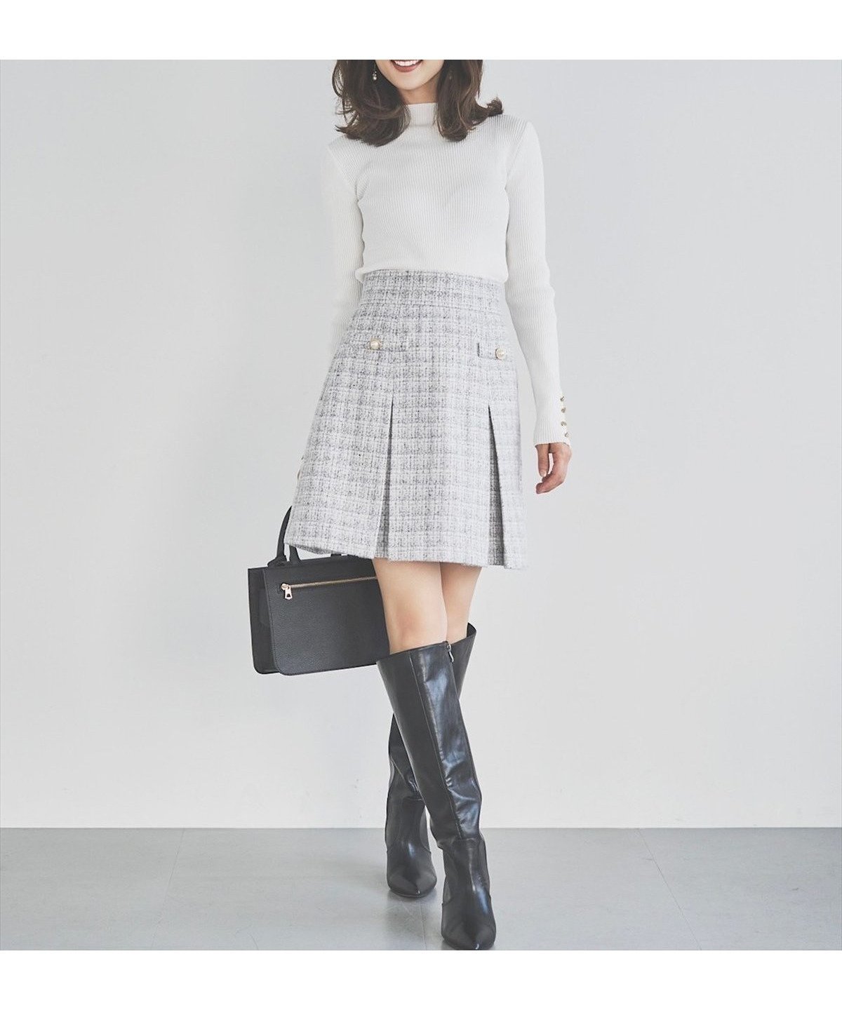 【スウィングル/Swingle】のツイードタックミニスカート 人気、トレンドファッション・服の通販 founy(ファニー) 　ファッション　Fashion　レディースファッション　Fashion for Women　スカート　Skirts　ミニスカート　Mini Skirts　ツイード　Twill, Twill Weave　パール　Pearl, Pearl Accent　プリーツ　Pleats, Pleated　ボックス　Boxy, Box Shape　ポケット　Pocket, Pocket Detail　ミニスカート　Mini Skirt, Short Skirt　エレガント 上品　Elegant　 other-1|ID: prp329100004817752 ipo3291000000034999217