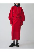 【ヘリンドットサイ/HeRIN.CYE】のKnit skirt 人気、トレンドファッション・服の通販 founy(ファニー) ファッション Fashion レディースファッション Fashion for Women スカート Skirts おすすめ Recommended / Our Picks シンプル Simple, Minimal スリット Slit, Slit Detail セットアップ Set-Up, Coordinated Outfit タイトスカート Pencil Skirt, Tight Skirt ブルゾン Blouson, Bomber Jacket thumbnail RED|ID: prp329100004817772 ipo3291000000034999467