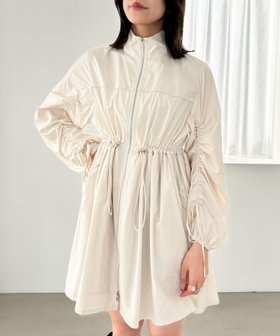 【ヘザー/Heather】のナイロンギャザーミニワンピース 人気、トレンドファッション・服の通販 founy(ファニー) ファッション Fashion レディースファッション Fashion for Women ワンピース Dresses おすすめ Recommended / Our Picks パイピング Piping, Trim Design ブルゾン Blouson, Bomber Jacket |ID:prp329100004817809