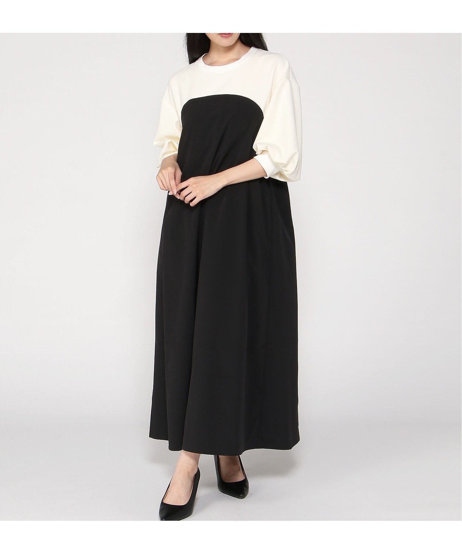 【インタープラネット/INTERPLANET】の【QTUME】ダンボール切替ワンピース 人気、トレンドファッション・服の通販 founy(ファニー) 　ファッション　Fashion　レディースファッション　Fashion for Women　ワンピース　Dresses　テクスチャー　Texture, Textured Fabric　切替　Switching, Contrast Panel　定番　Standard, Basic Item　 other-1|ID: prp329100004817814 ipo3291000000035000108