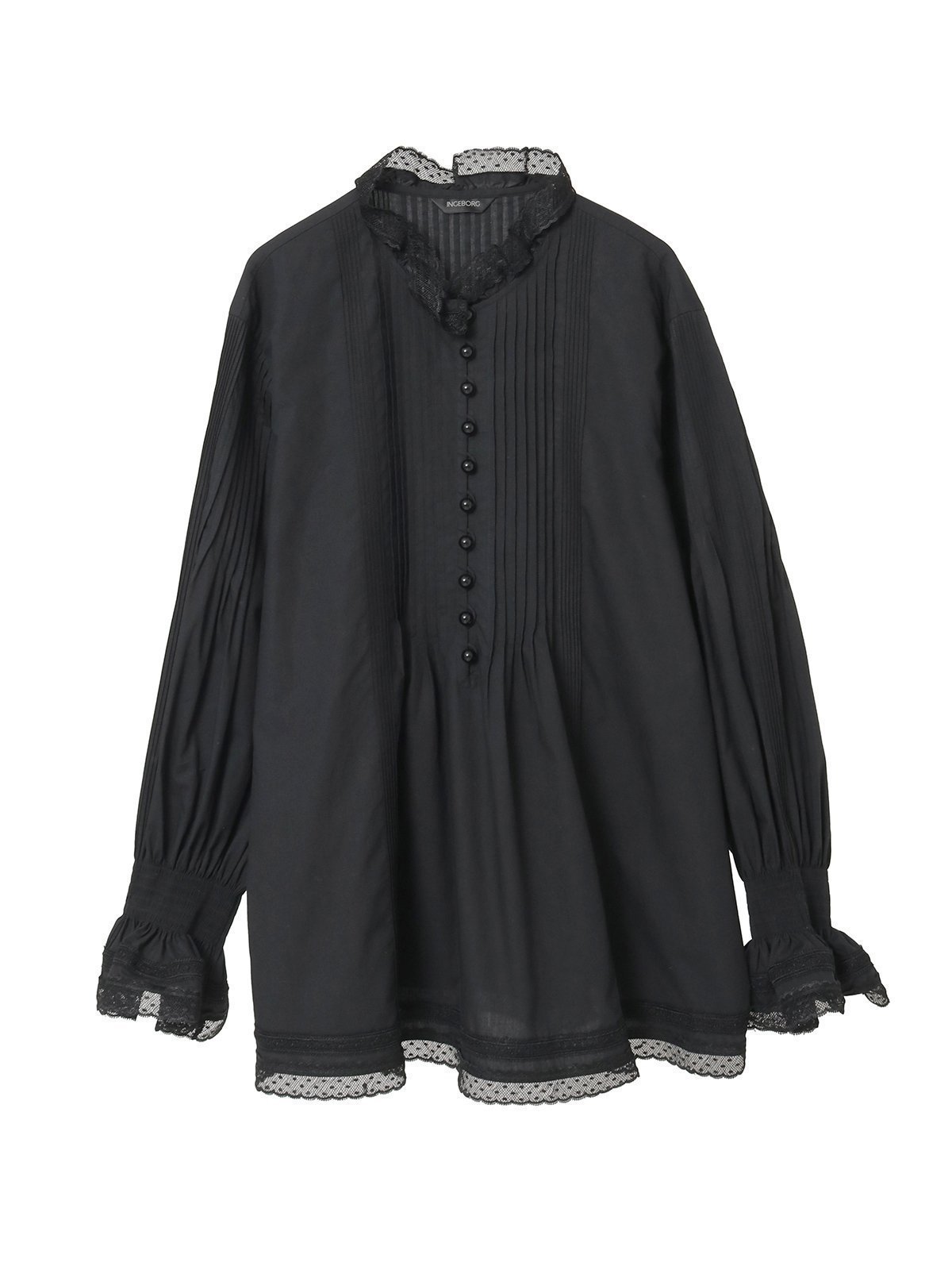 【ピンクハウス/PINK HOUSE】のシルクローンスタンドカラーブラウス インテリア・キッズ・メンズ・レディースファッション・服の通販 founy(ファニー) 　ファッション　Fashion　レディースファッション　Fashion for Women　トップス・カットソー　Cut & Sew Tops　シャツ・ブラウス・オフィスカジュアル　Elegant Blouses & Button-Ups　インド　Indian Textile　ケミカル　Chemical, Chemical Wash　シャーリング　Shirring, Ruched　シルク　Silk, 100% Silk　スタンド　Stand Collar, Upright Stand　タンブラー　Tumbler, Travel Mug　パール　Pearl, Pearl Accent　フォルム　Silhouette, Form　フリル　Frill, Ruffle　レース　Lace, Lace Fabric　エレガント 上品　Elegant　クロ|ID: prp329100004817815 ipo3291000000035000121