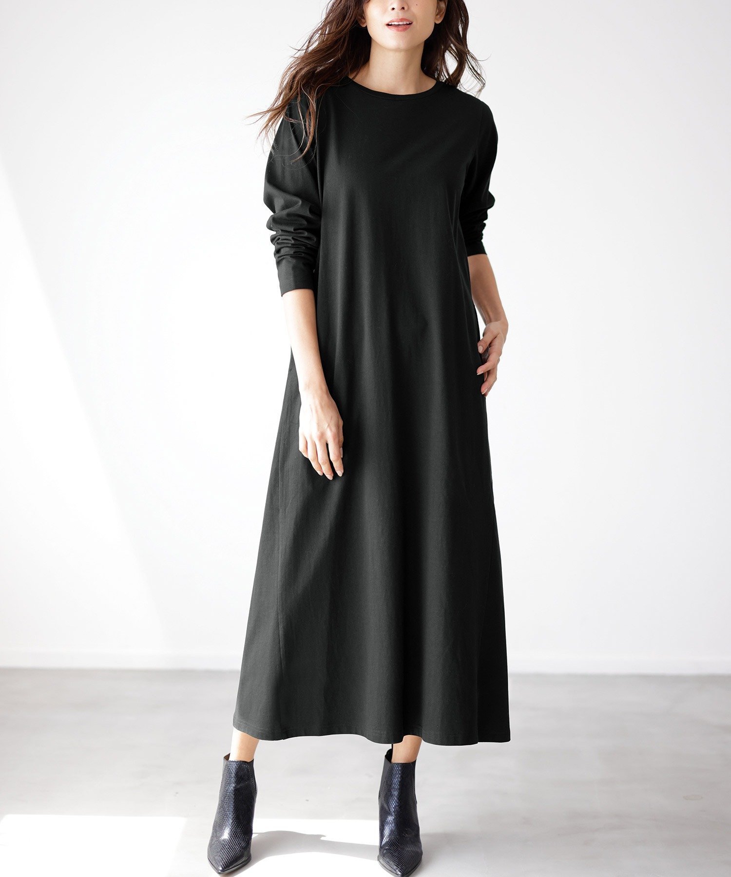 【ラナン/Ranan】のBC ポケット付マキシワンピ(ロング) インテリア・キッズ・メンズ・レディースファッション・服の通販 founy(ファニー) 　ファッション　Fashion　レディースファッション　Fashion for Women　ワンピース　Dresses　マキシ丈ワンピース・ロングドレス　Maxi Dresses / Long One-Pieces　なめらか　Smooth, Silky Texture　シンプル　Simple, Minimal　トレンド　Trend, Trending Now　ベスト　Vest, Waistcoat　ボトム　Bottoms, Lower Wear　ポケット　Pocket, Pocket Detail　マキシ　Maxi, Full Length　ロング　Long, Long-Length　エレガント 上品　Elegant　A/W・秋冬　Autumn/Winter　ブラック|ID: prp329100004817818 ipo3291000000035000192