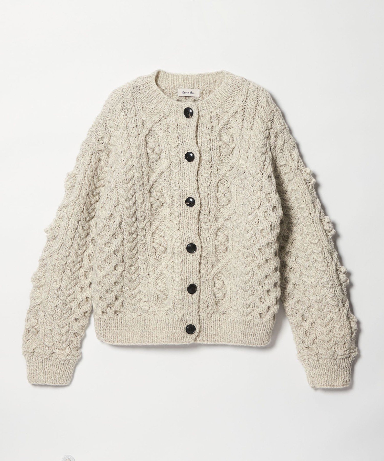 【ビューティ&ユース ユナイテッドアローズ/BEAUTY&YOUTH / UNITED ARROWS】のSteven Alan ケーブル ニット カーディガン インテリア・キッズ・メンズ・レディースファッション・服の通販 founy(ファニー) 　ファッション　Fashion　レディースファッション　Fashion for Women　トップス・カットソー　Cut & Sew Tops　ニット　Knit Tops & Sweaters　カーディガン・羽織り　Layered Style Cardigans　おすすめ　Recommended / Our Picks　カーディガン　Cardigan, Knitwear　シンプル　Simple, Minimal　トレンド　Trend, Trending Now　羽織　Haori, Light Jacket　NATURAL|ID: prp329100004817819 ipo3291000000035000237