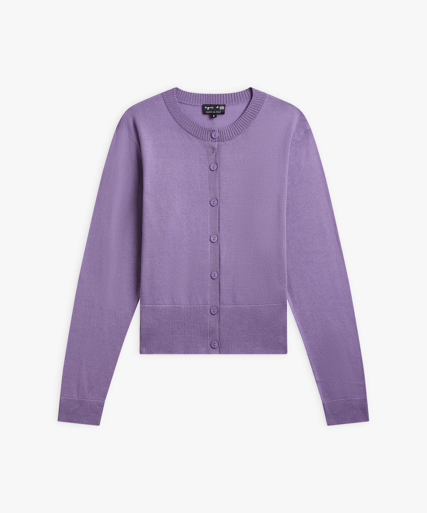 【アニエスベー ファム/agnes b. FEMME】のコットン 長袖 カーディガン Lover インテリア・キッズ・メンズ・レディースファッション・服の通販 founy(ファニー) 　ファッション　Fashion　レディースファッション　Fashion for Women　トップス・カットソー　Cut & Sew Tops　カーディガン・羽織り　Layered Style Cardigans　カーディガン　Cardigan, Knitwear　シンプル　Simple, Minimal　ベーシック　Basic, Essential　エレガント 上品　Elegant　長袖　Long Sleeve, Full Sleeve　パープル|ID: prp329100004817825 ipo3291000000035000418