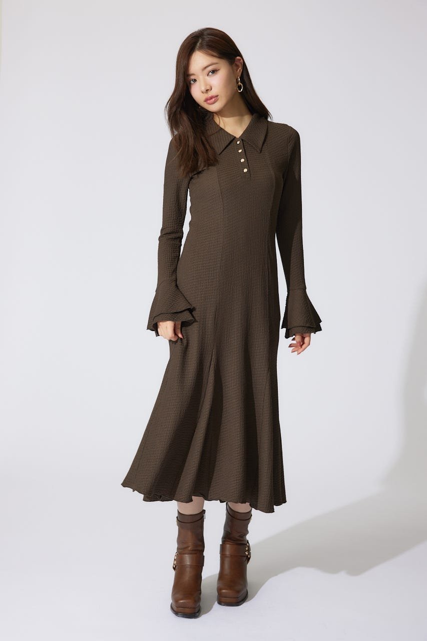 【リエンダ/rienda】の【岡崎紗絵さん着用アイテム】カットマーメイドワンピース インテリア・キッズ・メンズ・レディースファッション・服の通販 founy(ファニー) 　ファッションモデル・俳優・女優　Models　女性　Women　岡崎紗絵　Okazaki Sae　ファッション　Fashion　レディースファッション　Fashion for Women　ワンピース　Dresses　インナー　Innerwear　ウエスタン　Western Style　カットソー　Cut and Sewn Top　ジャケット　Jacket, Outerwear　トレンド　Trend, Trending Now　人気　Popular, Best Seller　フレア　Flare, Flared　マーメイド　Mermaid, Fishtail Silhouette　リラックス　Relax, Relaxed Fit　再入荷　Restock / Back in Stock　エレガント 上品　Elegant　BRN|ID: prp329100004817827 ipo3291000000035000430