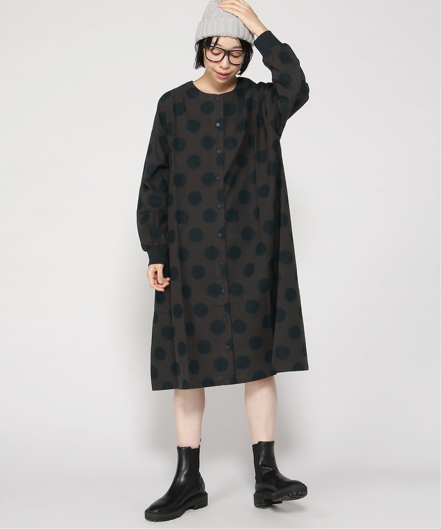 【クラウドナイン/cloudnine】のcloudnine/ワンピース インテリア・キッズ・メンズ・レディースファッション・服の通販 founy(ファニー) 　ファッション　Fashion　レディースファッション　Fashion for Women　ワンピース　Dresses　ドット　Polka Dot, Dot Pattern　プリント　Print, Printed Pattern　ミドル　Middle Length, Mid Height　ダークブラウン|ID: prp329100004817832 ipo3291000000035000495
