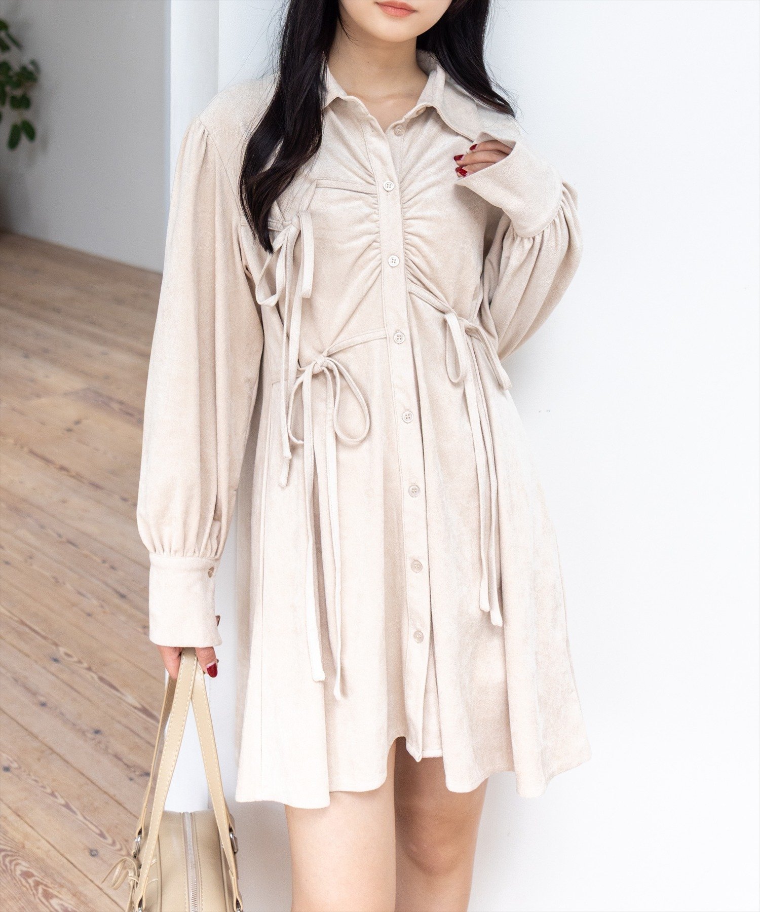 【クリア/clear】のフェイクスエードリボンシャツワンピース 人気、トレンドファッション・服の通販 founy(ファニー) 　ファッション　Fashion　レディースファッション　Fashion for Women　ワンピース　Dresses　シャツワンピース / 1枚で着映えコーデ　Shirt Dresses　ショート　Short, Short Length　スニーカー　Sneakers, Trainers　チュニック　Tunic, Long Top　フェミニン　Feminine, Girly　リボン　Ribbon, Bow　レギンス　Leggings, Stretch Pants　ロング　Long, Long-Length　A/W・秋冬　Autumn/Winter　おすすめ　Recommended / Our Picks　 other-1|ID: prp329100004817836 ipo3291000000035000632