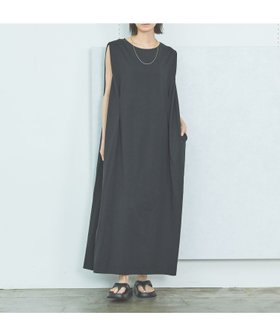 【ラコレ/LAKOLE】の【接触冷感】ウェストタックカットノースリーブワンピース 人気、トレンドファッション・服の通販 founy(ファニー) ファッション Fashion レディースファッション Fashion for Women ワンピース Dresses おすすめ Recommended / Our Picks シンプル Simple, Minimal スリット Slit, Slit Detail ポケット Pocket, Pocket Detail リラックス Relax, Relaxed Fit 夏 Summer |ID:prp329100004817837