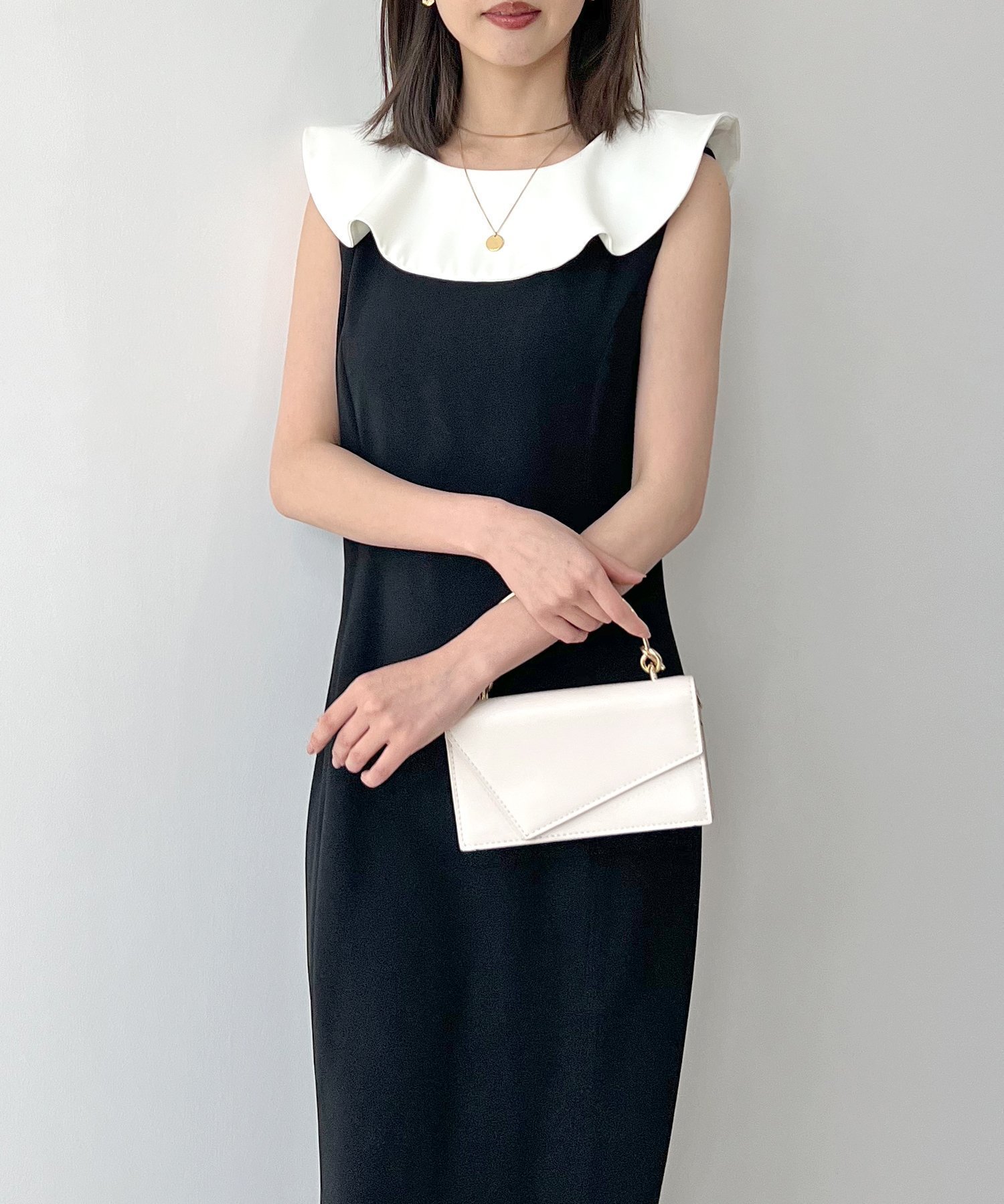 【フューティアランド/futier land】のBIGカラーノースリーブロングワンピース 人気、トレンドファッション・服の通販 founy(ファニー) 　ファッション　Fashion　レディースファッション　Fashion for Women　ワンピース　Dresses　おすすめ　Recommended / Our Picks　オケージョン　Occasion Wear　クラシカル　Classical, Vintage-Inspired　シューズ　Shoes, Footwear　フェミニン　Feminine, Girly　フラット　Flat, Flat Shoes　フリル　Frill, Ruffle　エレガント 上品　Elegant　 other-1|ID: prp329100004817838 ipo3291000000035000676