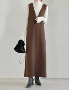 【リエディ/Re:EDIT】のミラノリブ変形キーネックニットワンピース 人気、トレンドファッション・服の通販 founy(ファニー) ファッション Fashion レディースファッション Fashion for Women ワンピース Dresses ニットワンピース Knit Dresses インナー Innerwear コンパクト Compact, Small Size シンプル Simple, Minimal バランス Balance, Style Balance フロント Front, Front Design ミラノリブ Milano Rib, Milano Stitch ロング Long, Long-Length thumbnail ブラウン|ID: prp329100004817840 ipo3291000000035000688