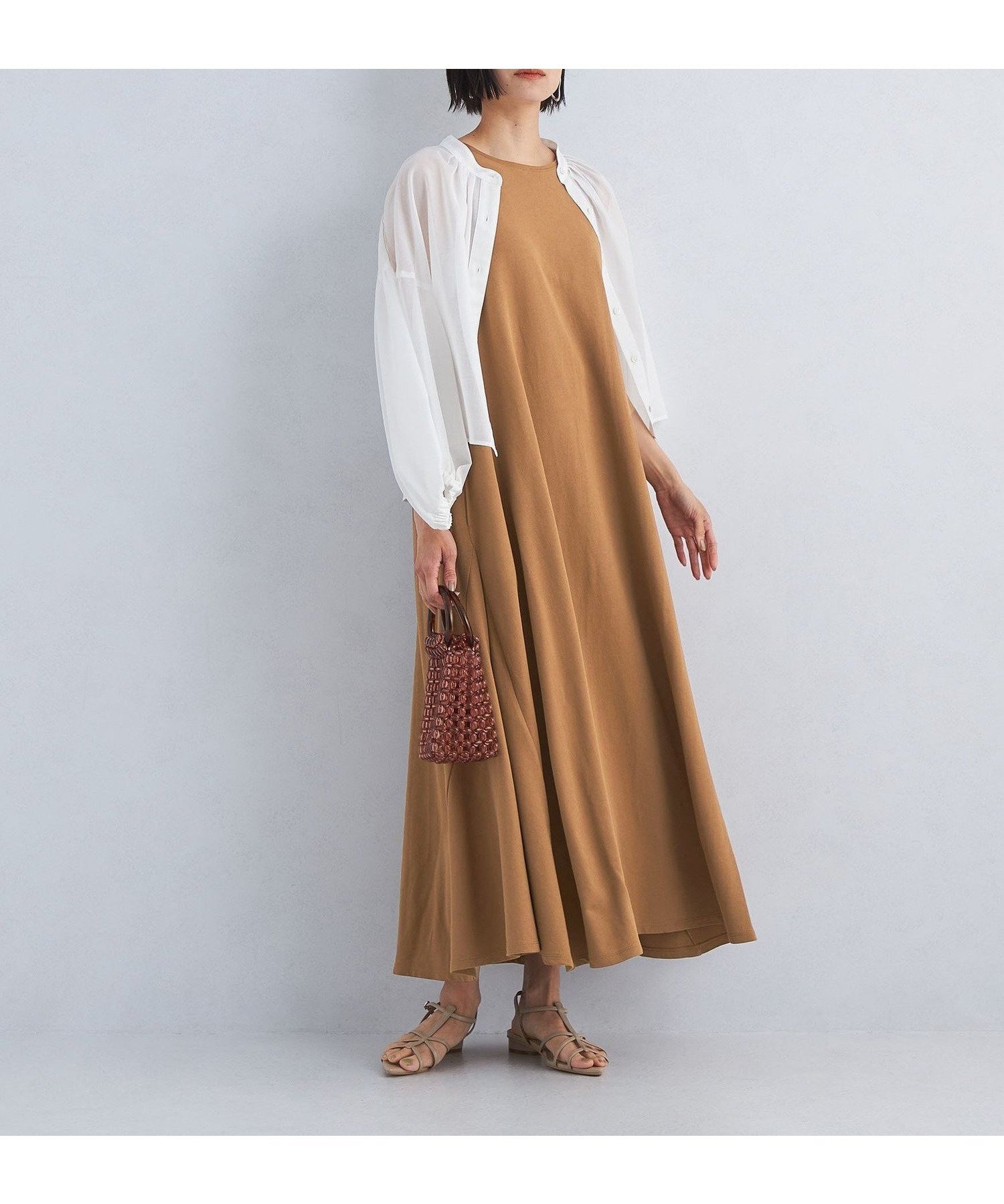 【ユナイテッドアローズ/UNITED ARROWS】のsize TALLあり パネルフレア インレー ワンピース インテリア・キッズ・メンズ・レディースファッション・服の通販 founy(ファニー) 　ファッション　Fashion　レディースファッション　Fashion for Women　ワンピース　Dresses　カットソー　Cut and Sewn Top　カーディガン　Cardigan, Knitwear　シンプル　Simple, Minimal　フレア　Flare, Flared　夏　Summer　旅行　Travel　春　Spring　MD.BROWN|ID: prp329100004817844 ipo3291000000035000799