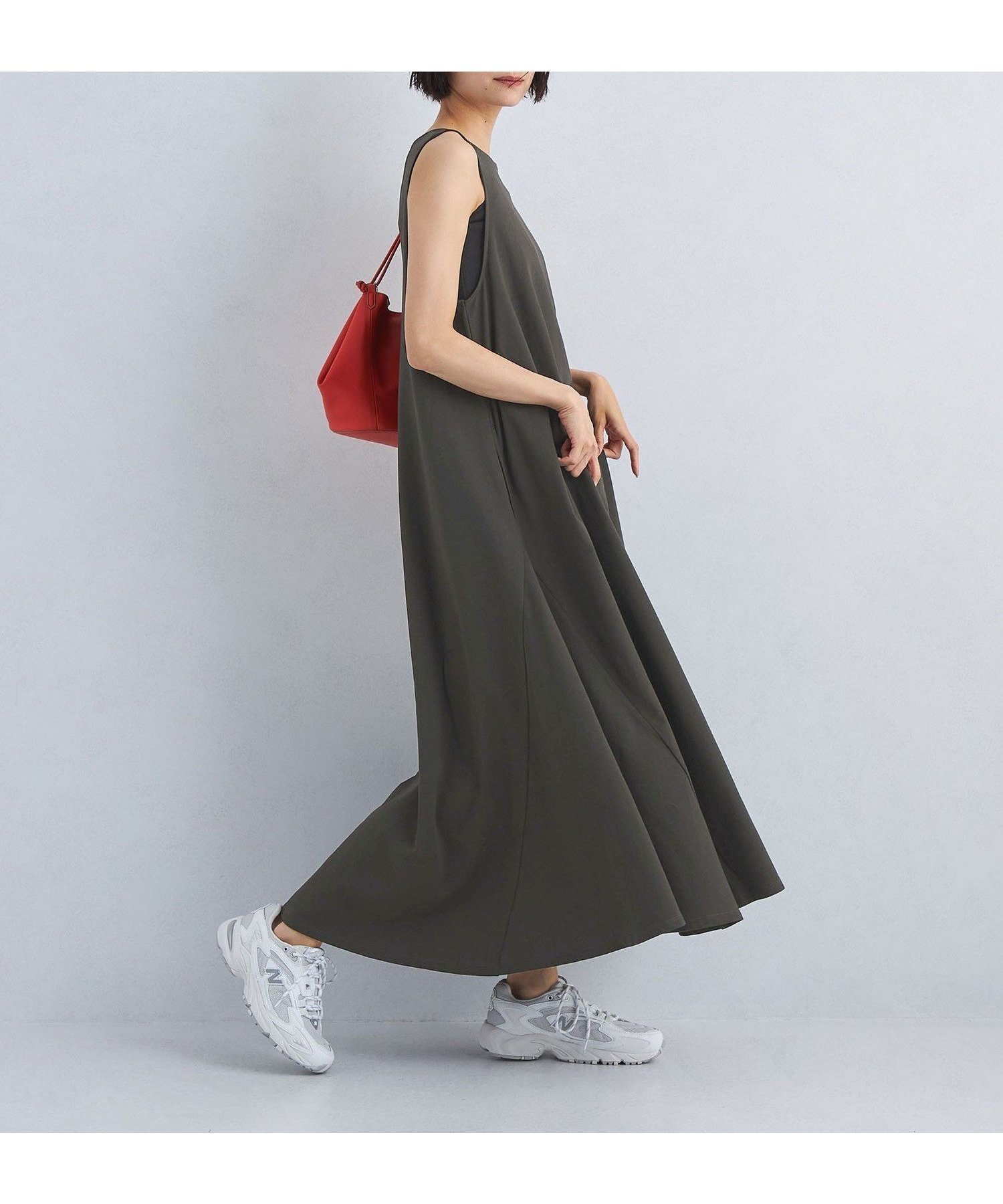 【ユナイテッドアローズ/UNITED ARROWS】のsize TALLあり パネルフレア インレー ワンピース インテリア・キッズ・メンズ・レディースファッション・服の通販 founy(ファニー) 　ファッション　Fashion　レディースファッション　Fashion for Women　ワンピース　Dresses　カットソー　Cut and Sewn Top　カーディガン　Cardigan, Knitwear　シンプル　Simple, Minimal　フレア　Flare, Flared　夏　Summer　旅行　Travel　春　Spring　DK.GRAY|ID: prp329100004817844 ipo3291000000035000800