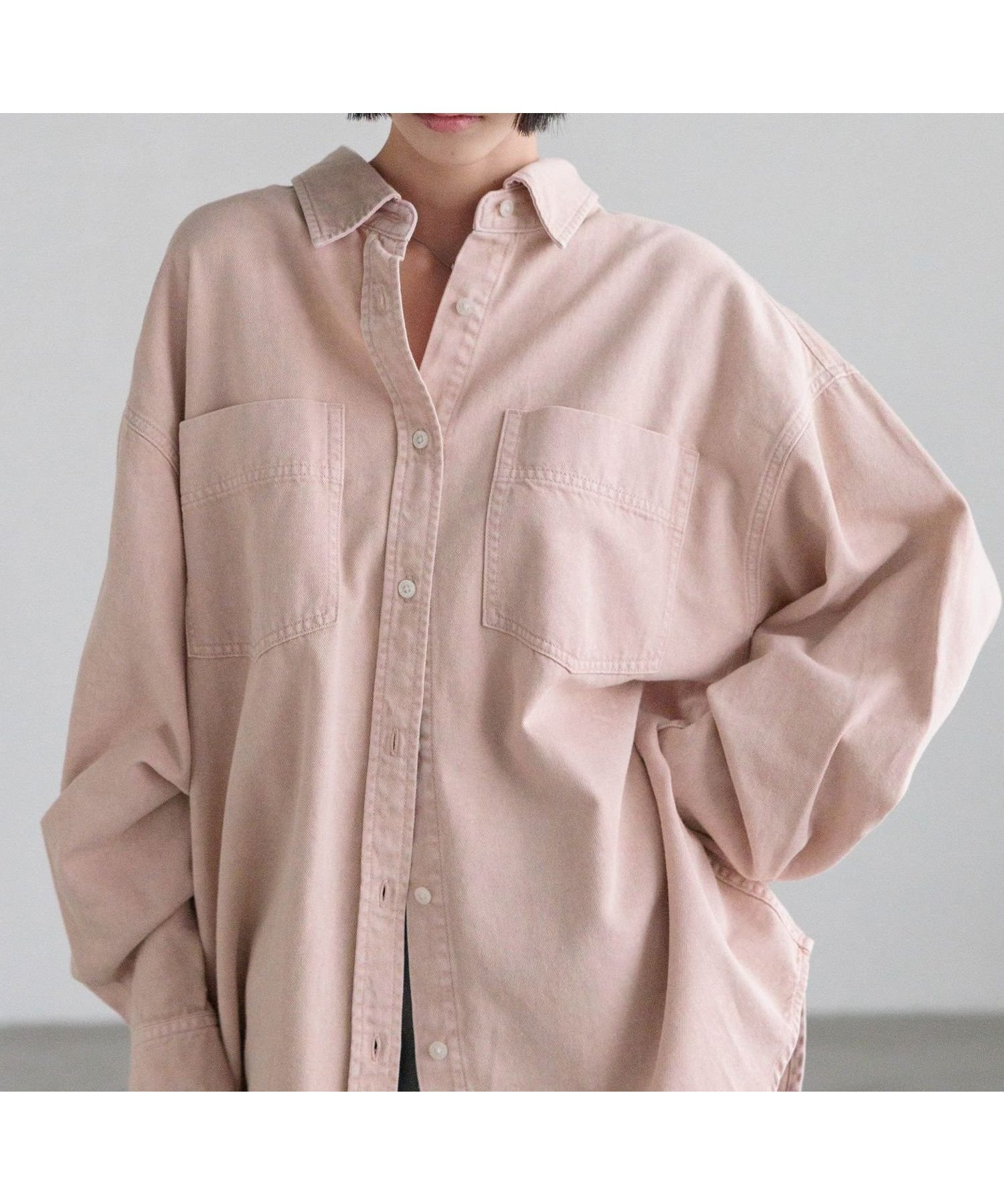 【ローリーズファーム/LOWRYS FARM】のアソートデニムBIGシャツ インテリア・キッズ・メンズ・レディースファッション・服の通販 founy(ファニー) 　ファッション　Fashion　レディースファッション　Fashion for Women　トップス・カットソー　Cut & Sew Tops　シャツ・ブラウス・オフィスカジュアル　Elegant Blouses & Button-Ups　デニム　Denim, Jeans Material　今季　This Season, Current Season　定番　Standard, Basic Item　春　Spring　羽織　Haori, Light Jacket　ピンク|ID: prp329100004817855 ipo3291000000035730656