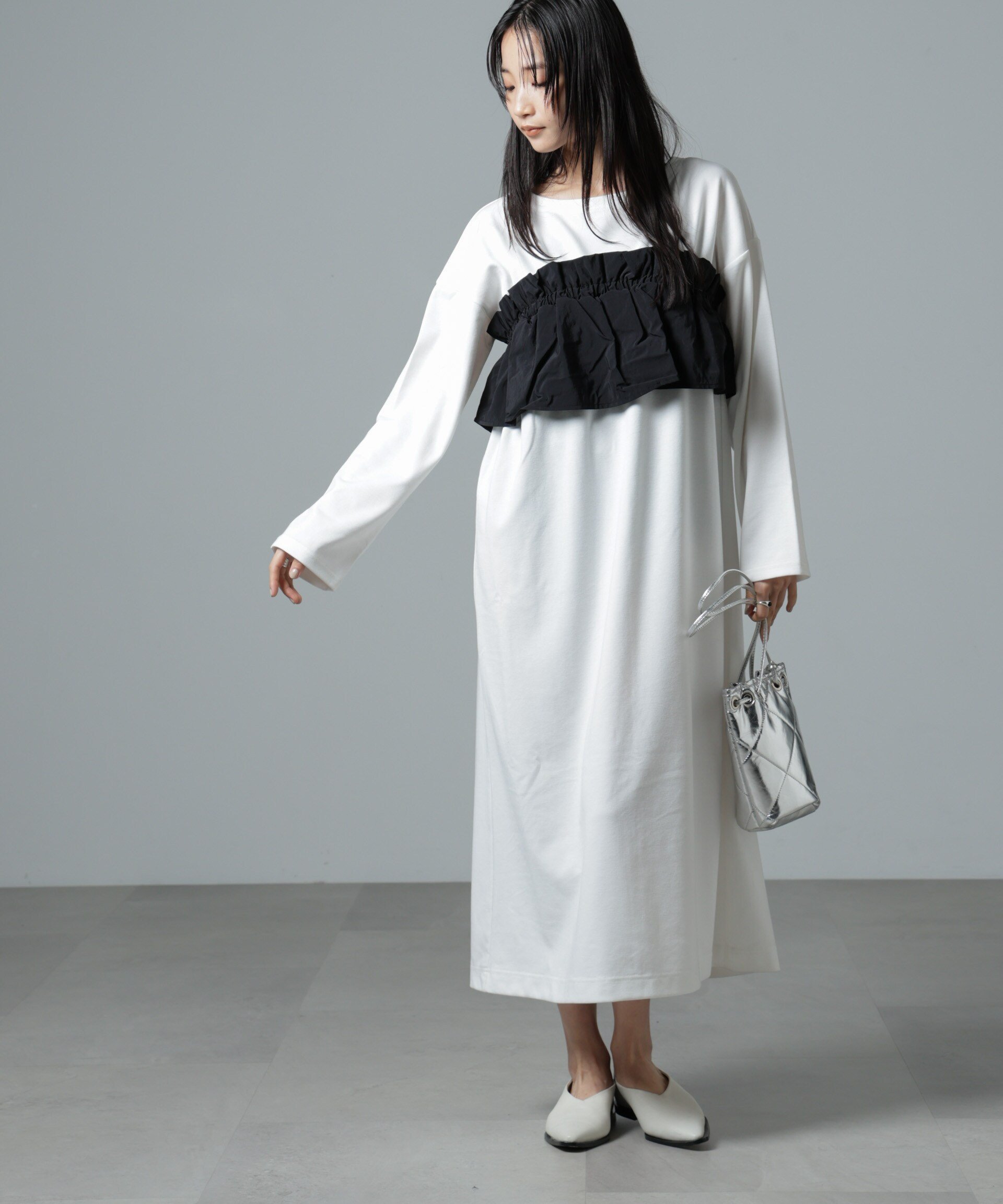 【ナノ ユニバース/nano universe】のビスチェレイヤード風カットワンピース インテリア・キッズ・メンズ・レディースファッション・服の通販 founy(ファニー) 　ファッション　Fashion　レディースファッション　Fashion for Women　ワンピース　Dresses　ウォッシャブル　Machine Washable　カットソー　Cut and Sewn Top　シンプル　Simple, Minimal　ジャケット　Jacket, Outerwear　スタイリッシュ　Stylish, Fashionable　スニーカー　Sneakers, Trainers　スリット　Slit, Slit Detail　トレンド　Trend, Trending Now　ビスチェ　Bustier, Corset Top　フリル　Frill, Ruffle　ベーシック　Basic, Essential　A/W・秋冬　Autumn/Winter　エレガント 上品　Elegant　2025年　2025　2025春夏・S/S　Spring/Summer 2025 SS25　ホワイト|ID: prp329100004817861 ipo3291000000035001043