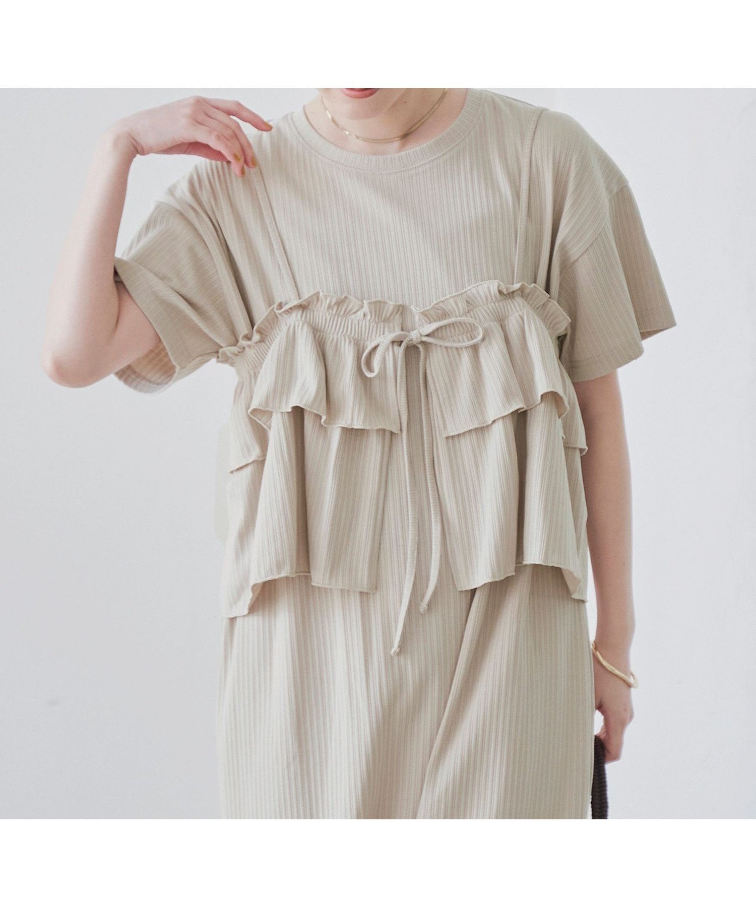 【コーエン/COEN】の【セットアイテム】キャミセットリブワンピース インテリア・キッズ・メンズ・レディースファッション・服の通販 founy(ファニー) 　ファッション　Fashion　レディースファッション　Fashion for Women　ワンピース　Dresses　キャミ　Camisole, Cami Top　ショルダー　Shoulder, Shoulder Strap　人気　Popular, Best Seller　おすすめ　Recommended / Our Picks　BEIGE|ID: prp329100004817865 ipo3291000000035001087