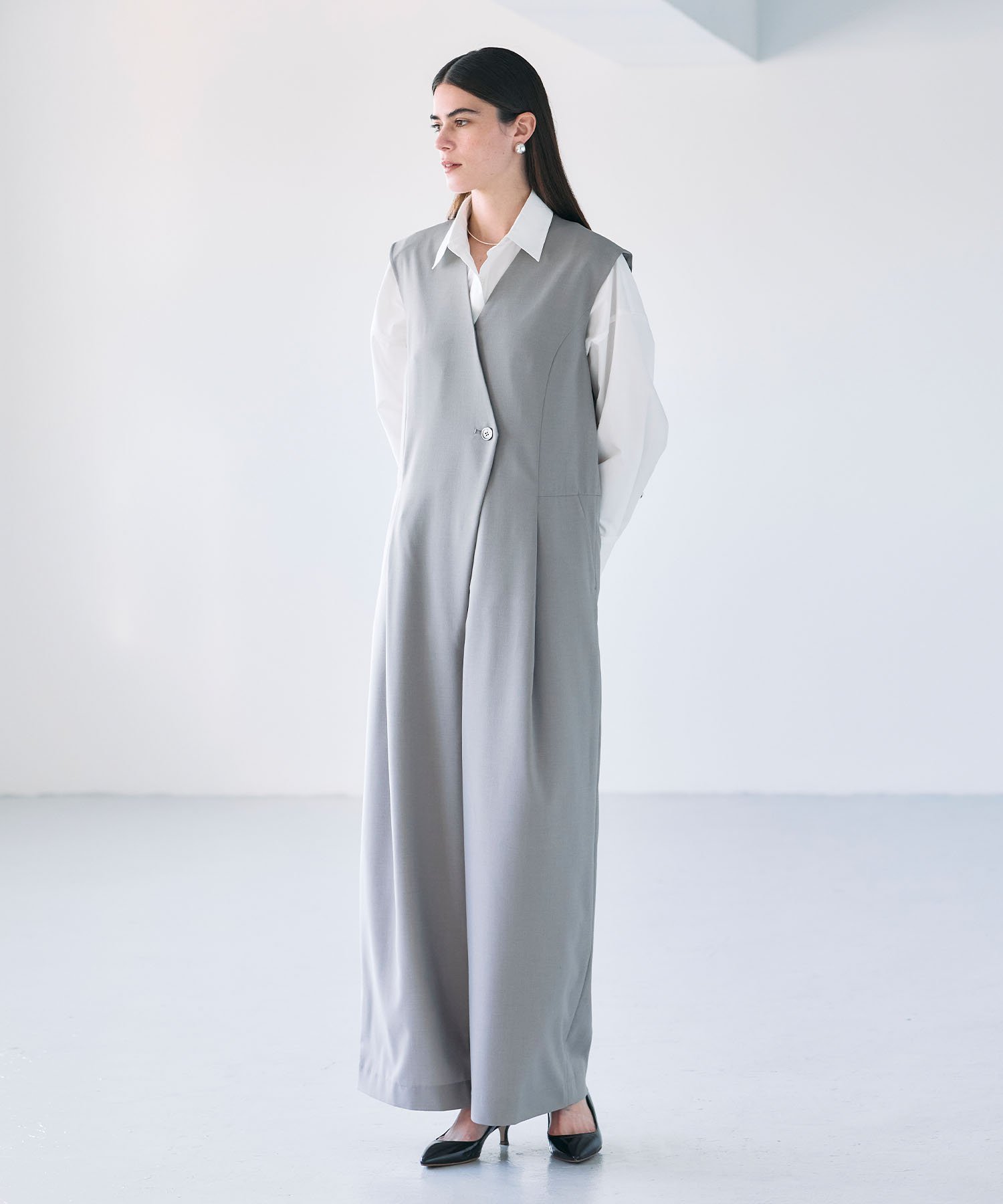 【ノーク/N.O.R.C】のウォッシャブルオールインワン【CLEAN MOTION】 インテリア・キッズ・メンズ・レディースファッション・服の通販 founy(ファニー) 　ファッション　Fashion　レディースファッション　Fashion for Women　ワンピース　Dresses　オールインワン・ワンピース　Dresses and Jumpsuits　吸水　Absorbent, Quick-Dry　ストレッチ　Stretch, Stretchy Fabric　メランジ　Melange, Mixed Yarn　ラップ　Wrap, Wrap Design　ロング　Long, Long-Length　夏　Summer　グレージュ|ID: prp329100004817878 ipo3291000000035001238